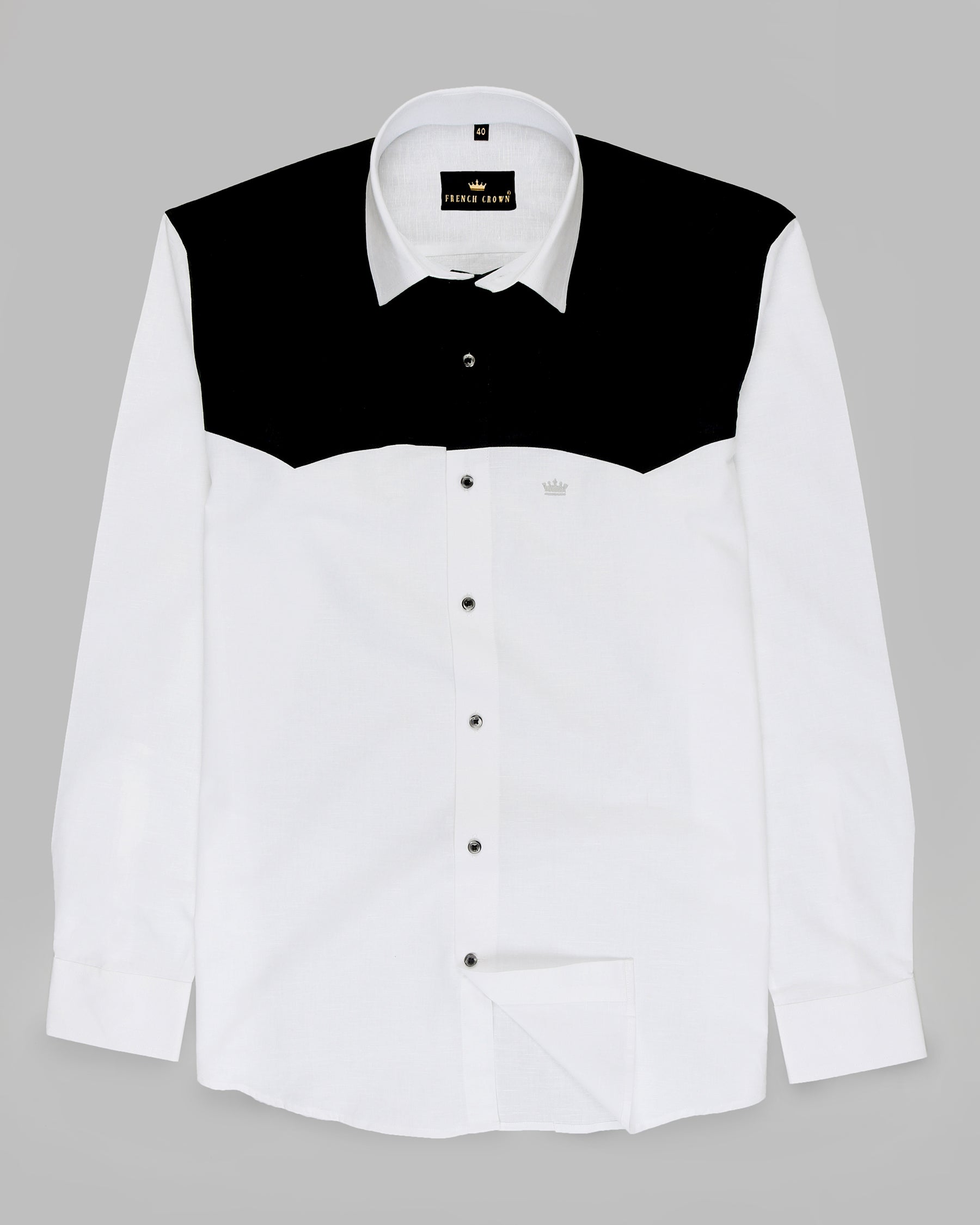 Bright White with Black Chest Patch Luxurious Linen Shirt 3189BLK-P18-38, 3189BLK-P18-H-38, 3189BLK-P18-39, 3189BLK-P18-H-39, 3189BLK-P18-40, 3189BLK-P18-H-40, 3189BLK-P18-42, 3189BLK-P18-H-42, 3189BLK-P18-44, 3189BLK-P18-H-44, 3189BLK-P18-46, 3189BLK-P18-H-46, 3189BLK-P18-48, 3189BLK-P18-H-48, 3189BLK-P18-50, 3189BLK-P18-H-50, 3189BLK-P18-52, 3189BLK-P18-H-52