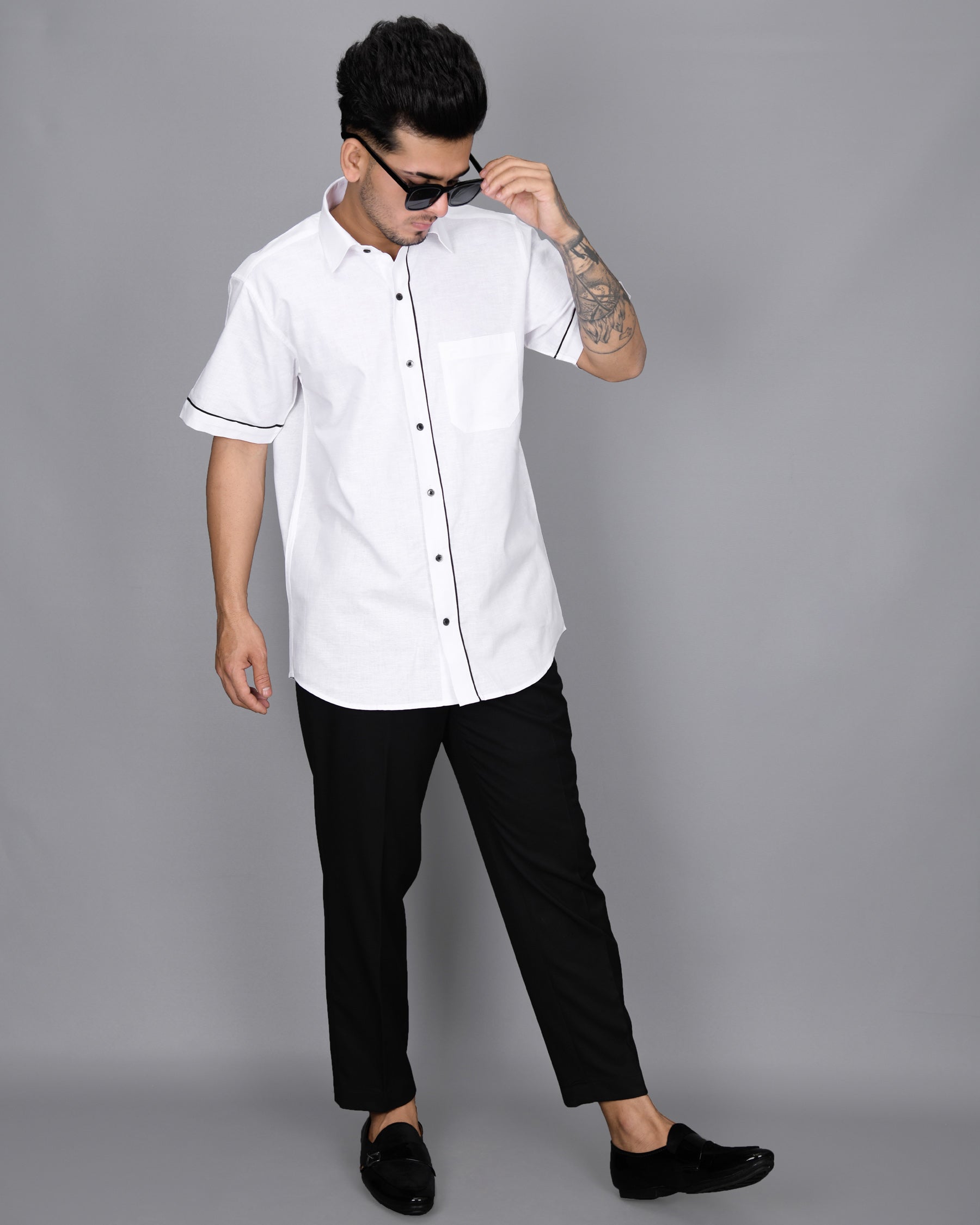Bright White with Black Piping Luxurious Linen Shirt 3190BLK-P19-38, 3190BLK-P19-H-38, 3190BLK-P19-39, 3190BLK-P19-H-39, 3190BLK-P19-40, 3190BLK-P19-H-40, 3190BLK-P19-42, 3190BLK-P19-H-42, 3190BLK-P19-44, 3190BLK-P19-H-44, 3190BLK-P19-46, 3190BLK-P19-H-46, 3190BLK-P19-48, 3190BLK-P19-H-48, 3190BLK-P19-50, 3190BLK-P19-H-50, 3190BLK-P19-52, 3190BLK-P19-H-52