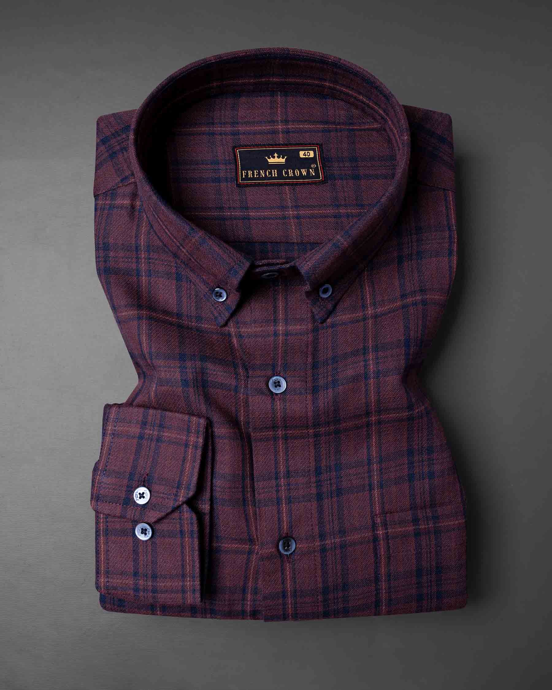 Rosewood Tartan Giza Cotton Winter shirt