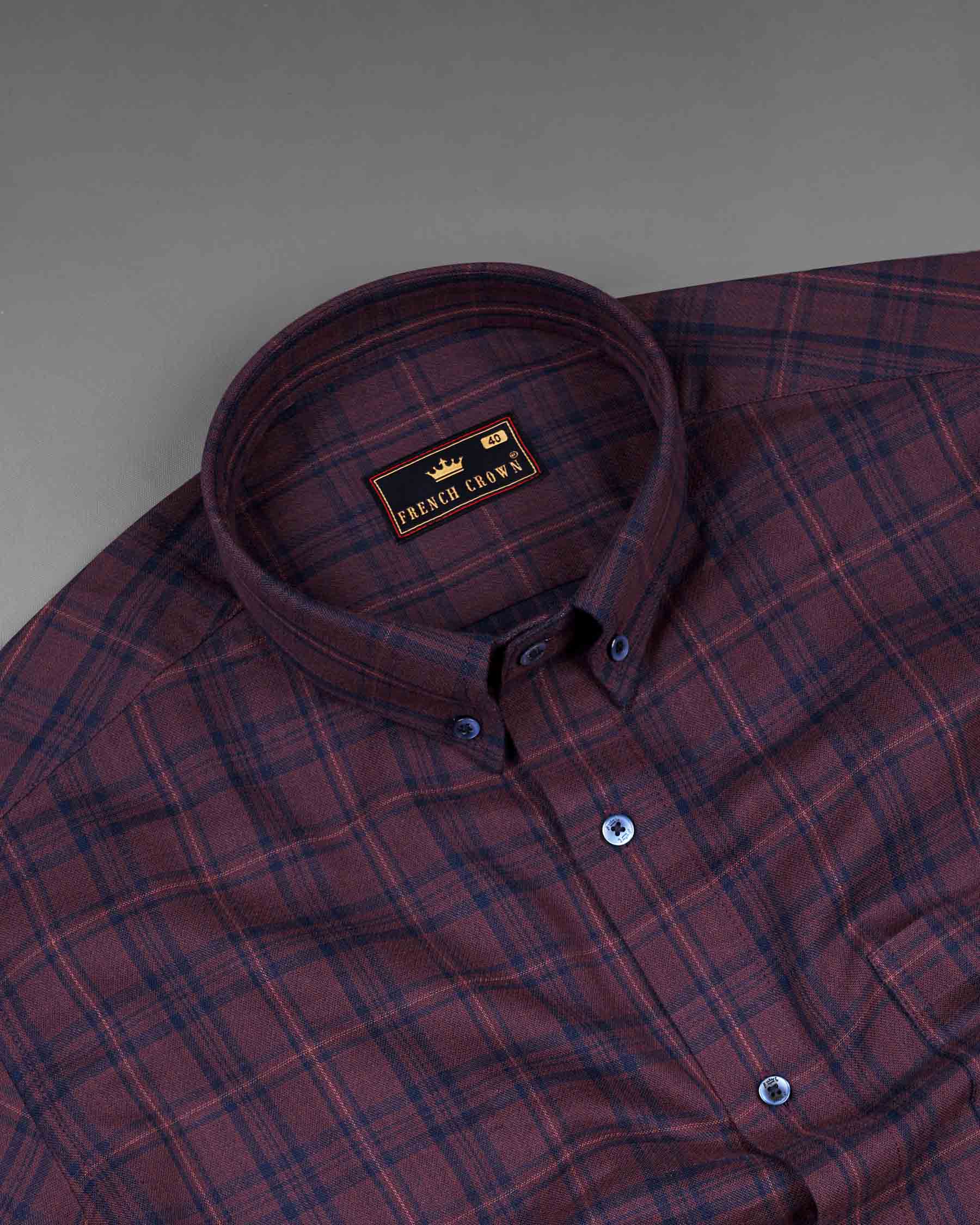 Rosewood Tartan Giza Cotton Winter shirt