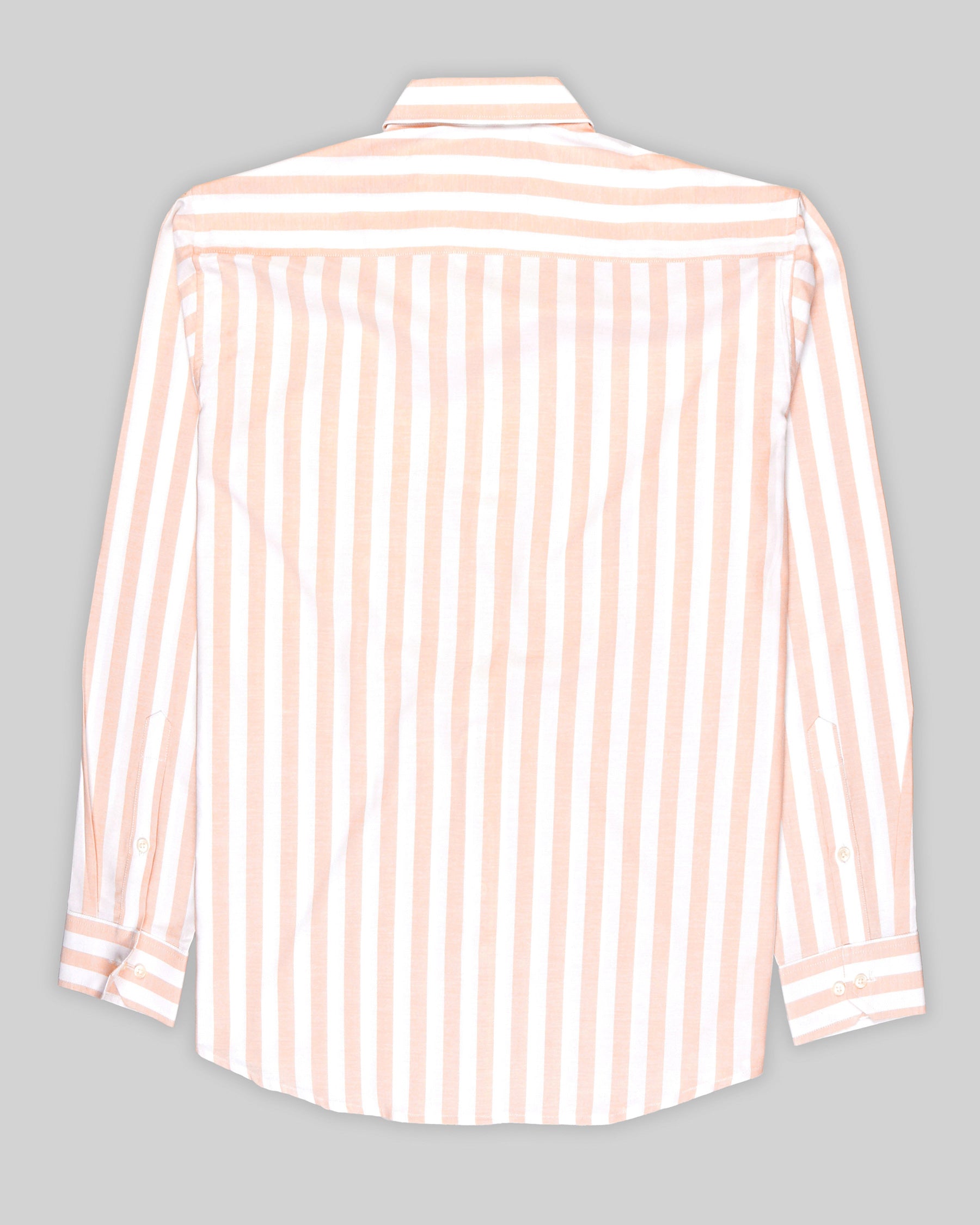 Peach with White Striped Royal Oxford Shirt