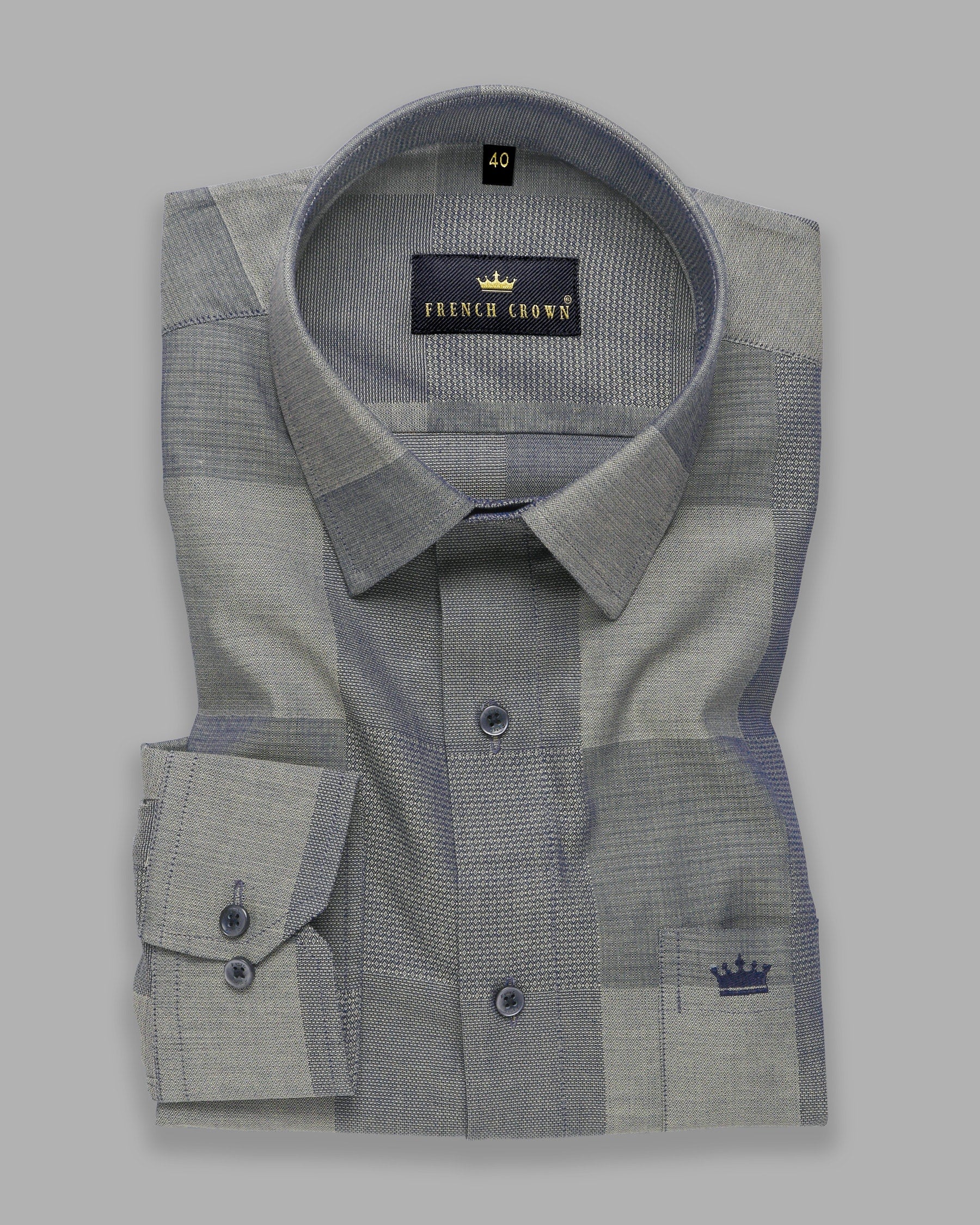Grey Box Dobby Giza Cotton shirt