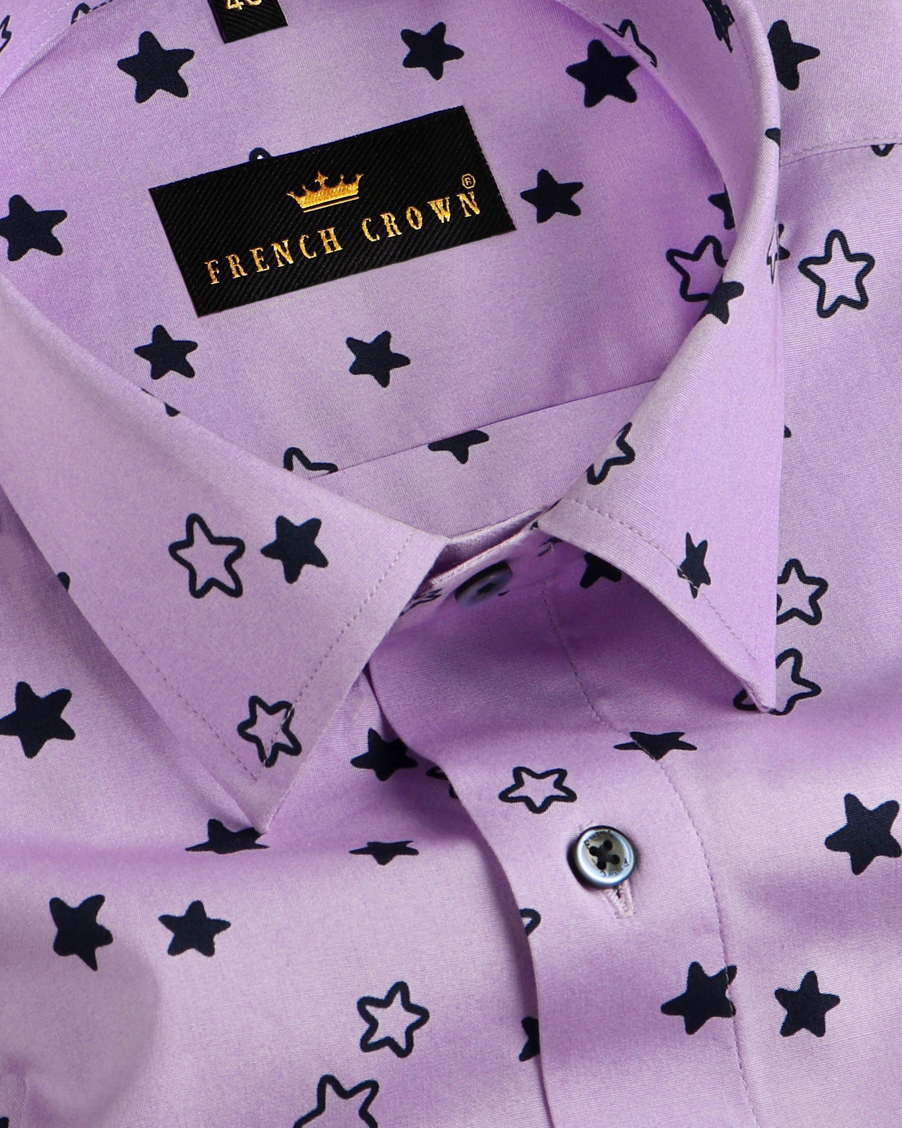 Lilac Stars Printed Premium Cotton Shirt 3798BLE-40, 3798BLE-38, 3798BLE-52, 3798BLE-H-38, 3798BLE-39, 3798BLE-H-39, 3798BLE-H-40, 3798BLE-42, 3798BLE-H-42, 3798BLE-44, 3798BLE-H-44, 3798BLE-46, 3798BLE-H-46, 3798BLE-48, 3798BLE-H-48, 3798BLE-50, 3798BLE-H-50, 3798BLE-H-52