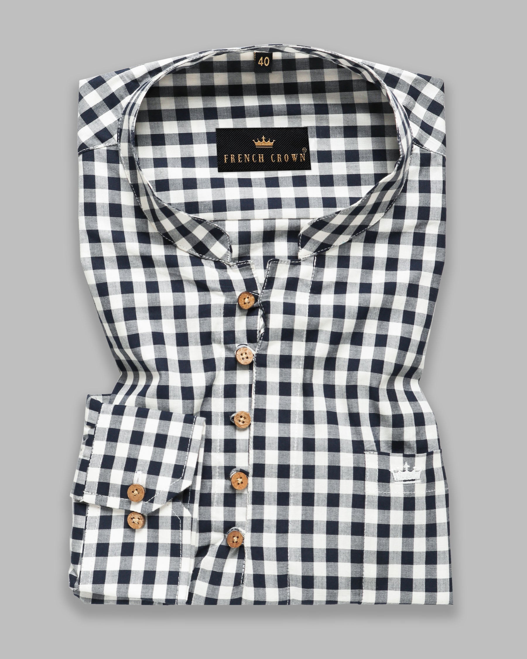 Navy with White checked Kurta Style Premium Cotton Shirt 3961-KS-40, 3961-KS-38, 3961-KS-39, 3961-KS-H-39, 3961-KS-42, 3961-KS-H-42, 3961-KS-44, 3961-KS-H-50, 3961-KS-52, 3961-KS-H-40, 3961-KS-H-48, 3961-KS-50, 3961-KS-H-52, 3961-KS-46, 3961-KS-H-38, 3961-KS-H-44, 3961-KS-H-46, 3961-KS-48