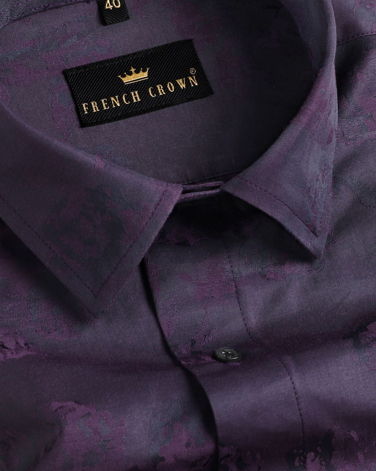 Wine Flower Jacquard Patterned Giza Cotton shirt