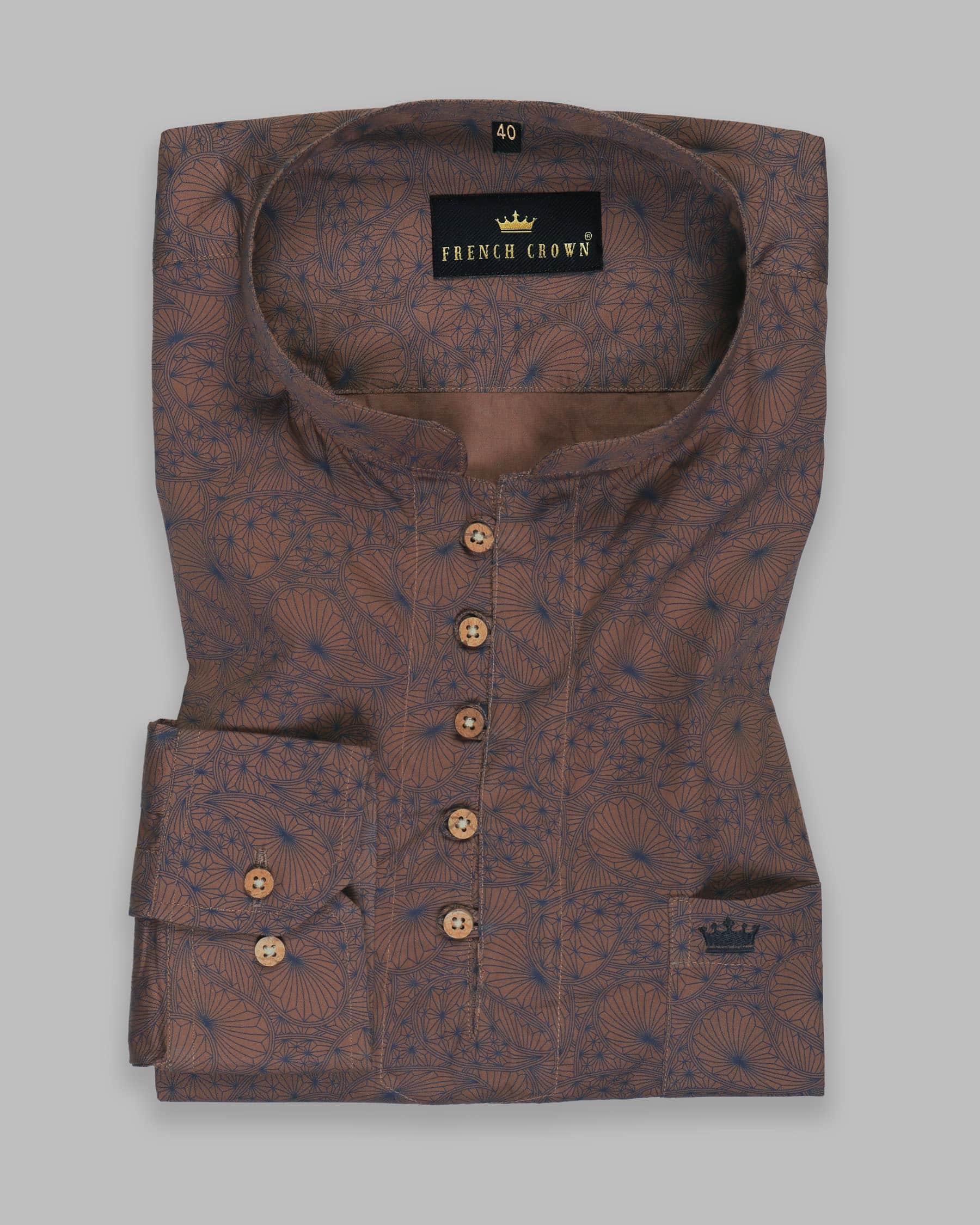 Roman Coffee-Tuna Premium Kurta Style Shirt 4353-KS-38, 4353-KS-H-38, 4353-KS-39, 4353-KS-46, 4353-KS-H-46, 4353-KS-48, 4353-KS-H-48, 4353-KS-H-39, 4353-KS-40, 4353-KS-H-40, 4353-KS-42, 4353-KS-H-42, 4353-KS-44, 4353-KS-H-44, 4353-KS-H-52, 4353-KS-50, 4353-KS-H-50, 4353-KS-52