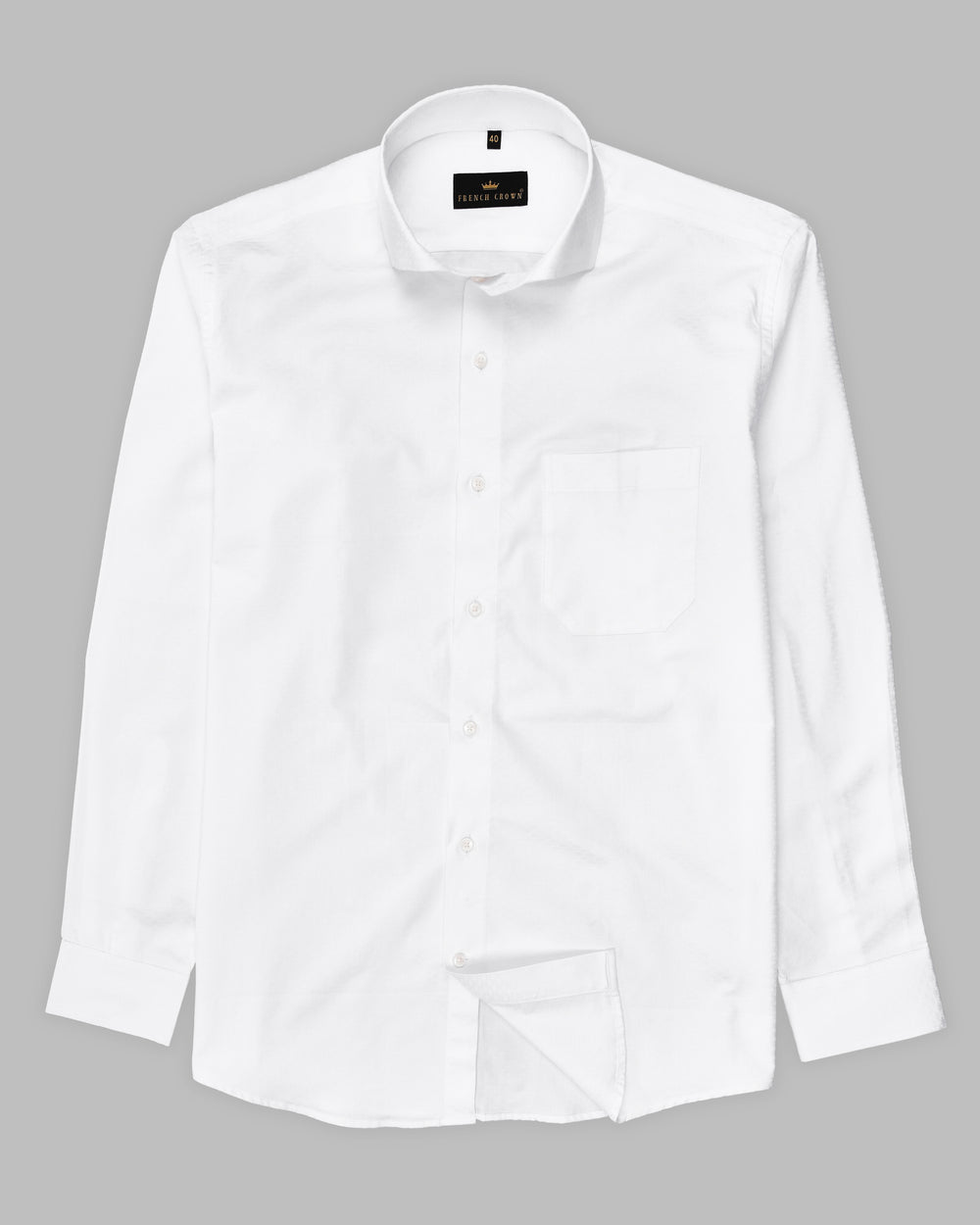 Bright White Wing Collar Premium Cotton Designer Shirt