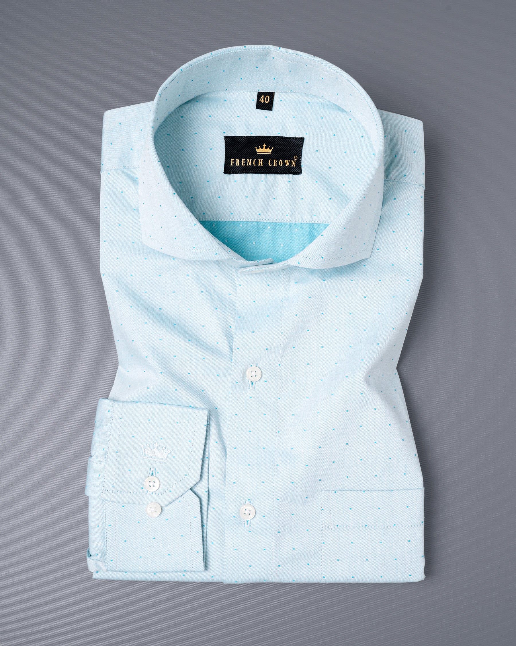 Botticelli Light Blue Dobby Textured Premium Giza Cotton Shirt