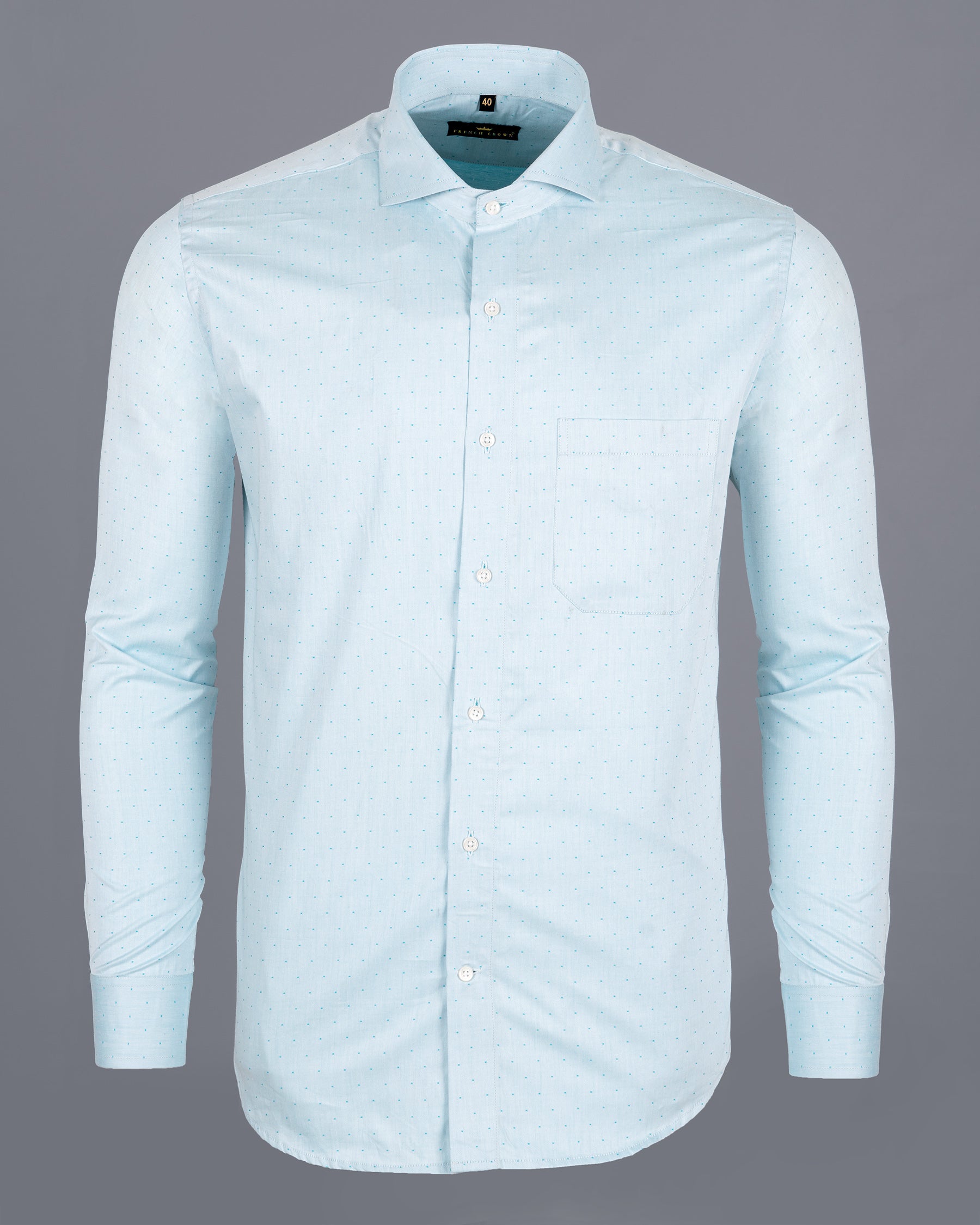 Botticelli Light Blue Dobby Textured Premium Giza Cotton Shirt