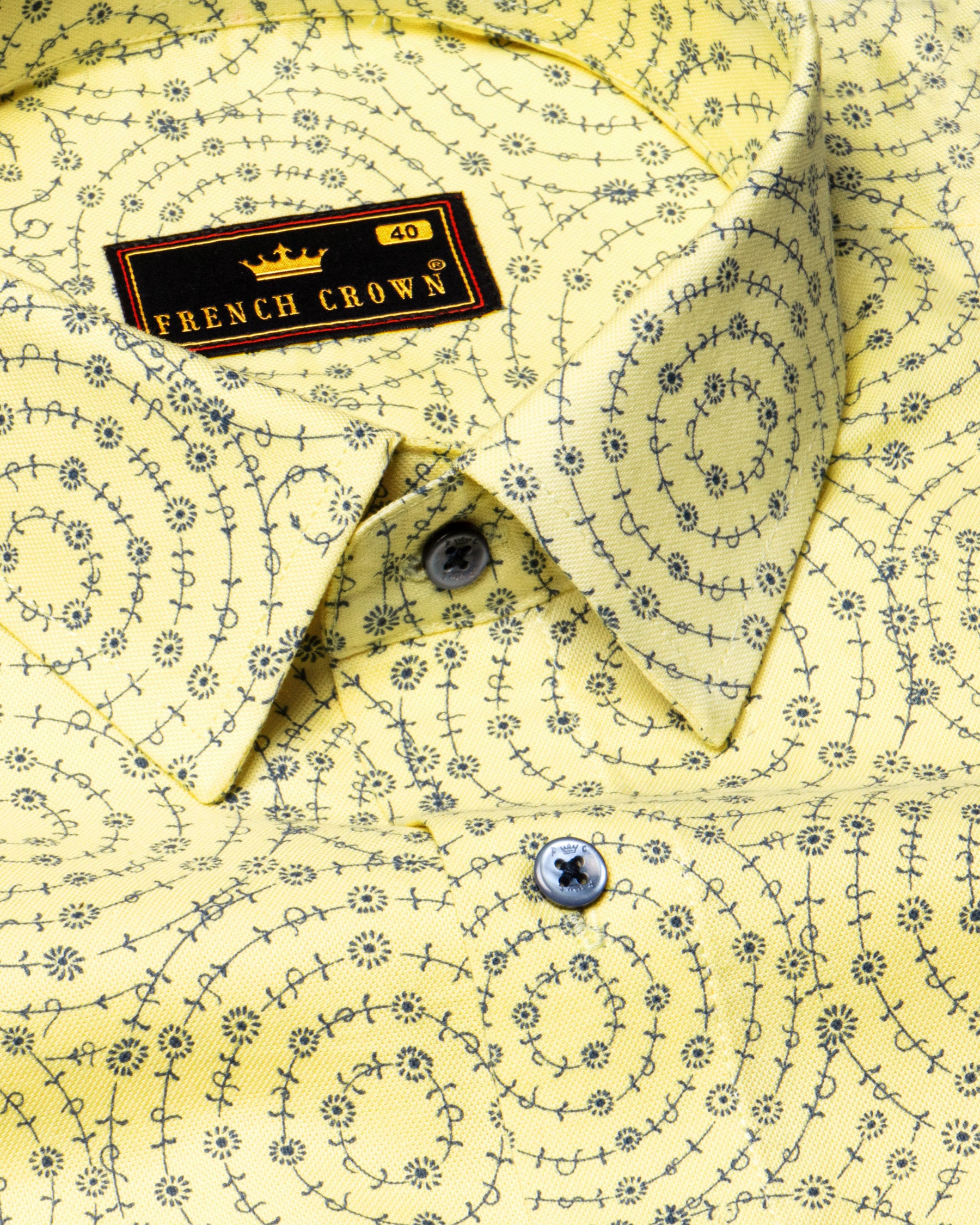 Pale Prim Yellow Printed Oxford Shirt 4641-BLE-38, 4641-BLE-40, 4641-BLE-H-40, 4641-BLE-42, 4641-BLE-H-42, 4641-BLE-44, 4641-BLE-H-44, 4641-BLE-46, 4641-BLE-H-46, 4641-BLE-H-50, 4641-BLE-H-52, 4641-BLE-H-38, 4641-BLE-39, 4641-BLE-H-39, 4641-BLE-48, 4641-BLE-H-48, 4641-BLE-50, 4641-BLE-52