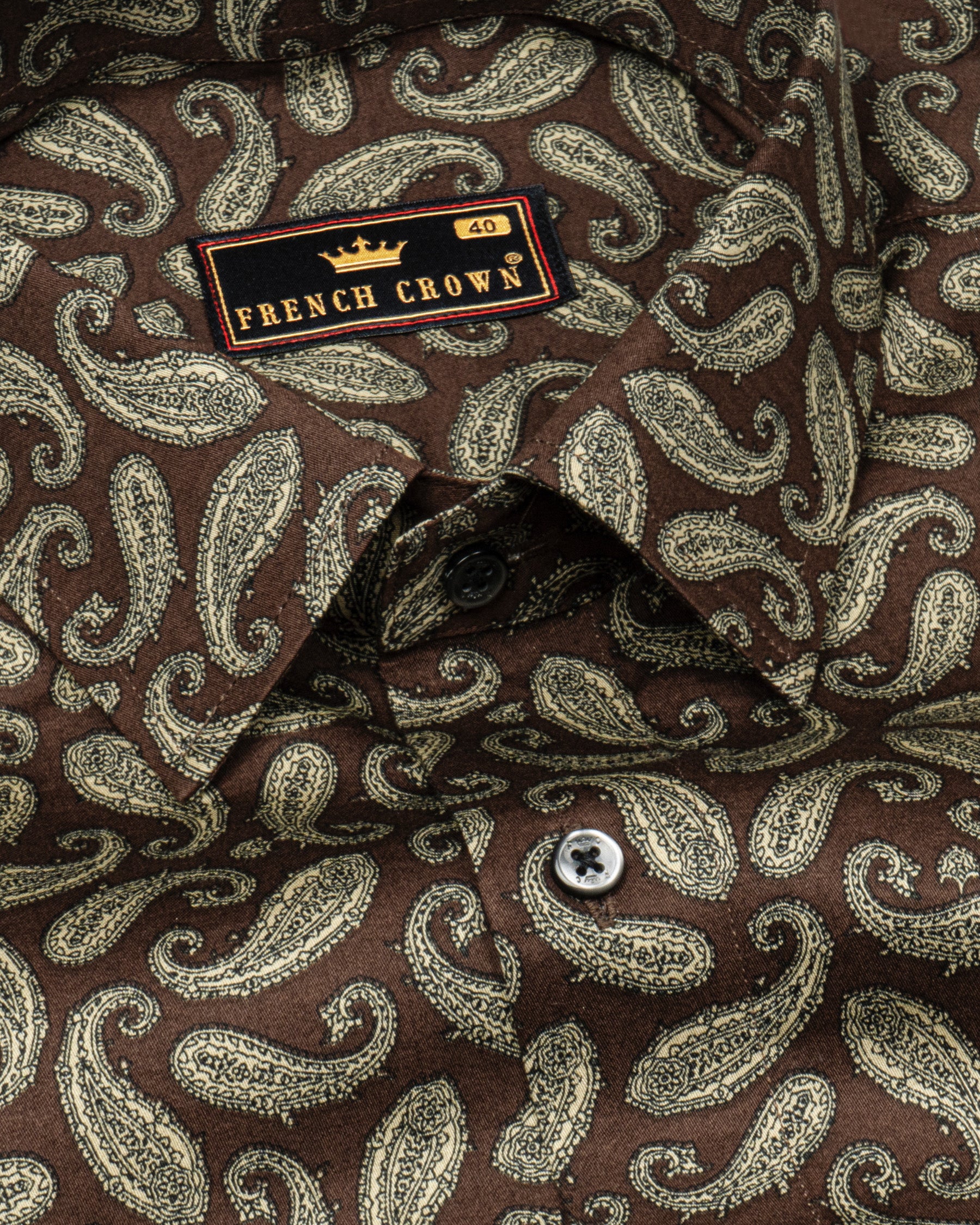 Rock Brown Paisley Printed Premium Satin Shirt 4660-BLK-38, 4660-BLK-H-38, 4660-BLK-39, 4660-BLK-H-39, 4660-BLK-40, 4660-BLK-H-40, 4660-BLK-42, 4660-BLK-H-42, 4660-BLK-44, 4660-BLK-H-44, 4660-BLK-46, 4660-BLK-H-46, 4660-BLK-48, 4660-BLK-H-48, 4660-BLK-50, 4660-BLK-H-50, 4660-BLK-52, 4660-BLK-H-52