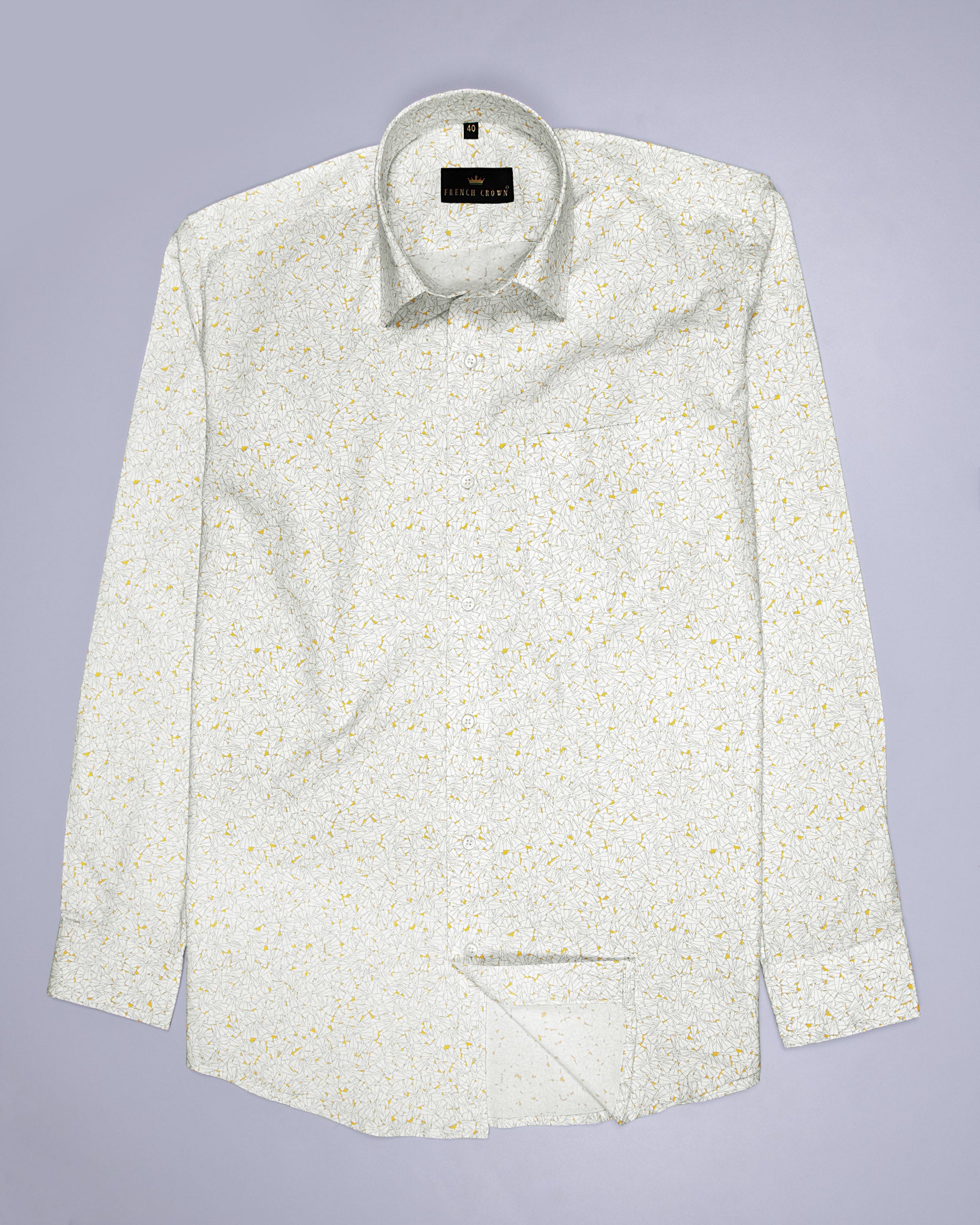 Bianca and Sweet corn yellow Paper Plane Printed Premium Cotton Shirt