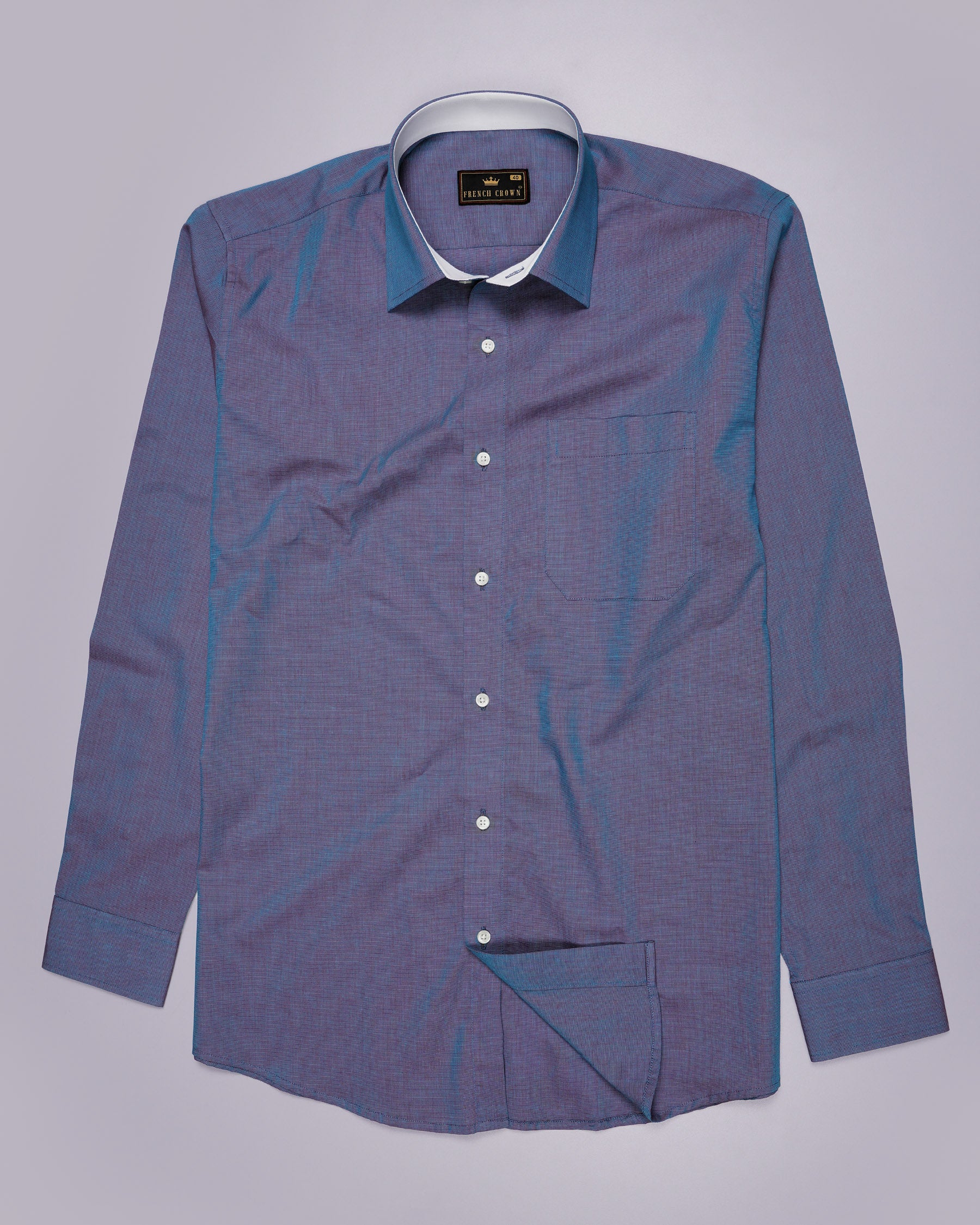 San Juan Blue and Tapestry Pink Dual-tone Premium Cotton Shirt