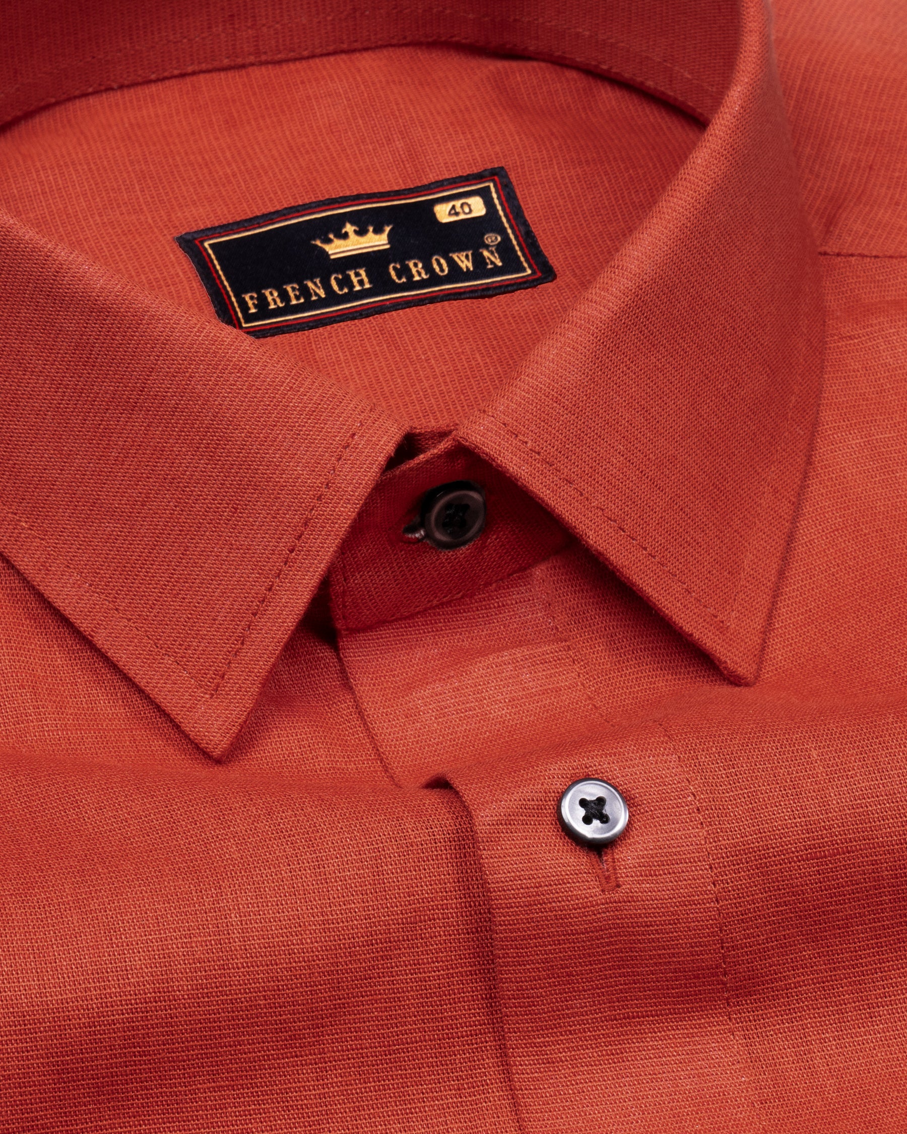 Medium Carmine Orange Luxurious Linen Shirt 4690-BLK-38, 4690-BLK-H-38, 4690-BLK-39, 4690-BLK-H-39, 4690-BLK-40, 4690-BLK-H-40, 4690-BLK-H-42, 4690-BLK-H-44, 4690-BLK-46, 4690-BLK-H-46, 4690-BLK-48, 4690-BLK-H-48, 4690-BLK-50, 4690-BLK-H-50, 4690-BLK-44, 4690-BLK-42, 4690-BLK-H-52, 4690-BLK-52