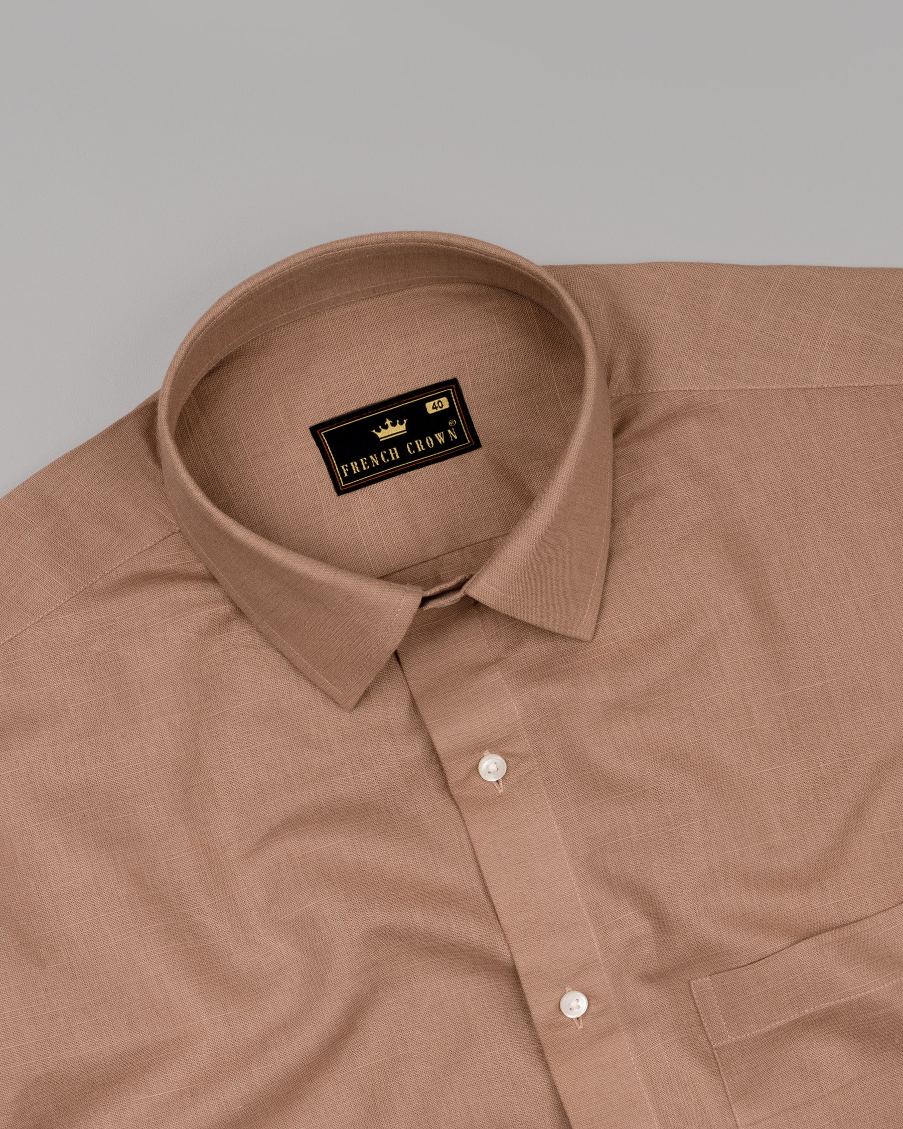 Sandal Brown Luxurious Linen Shirt