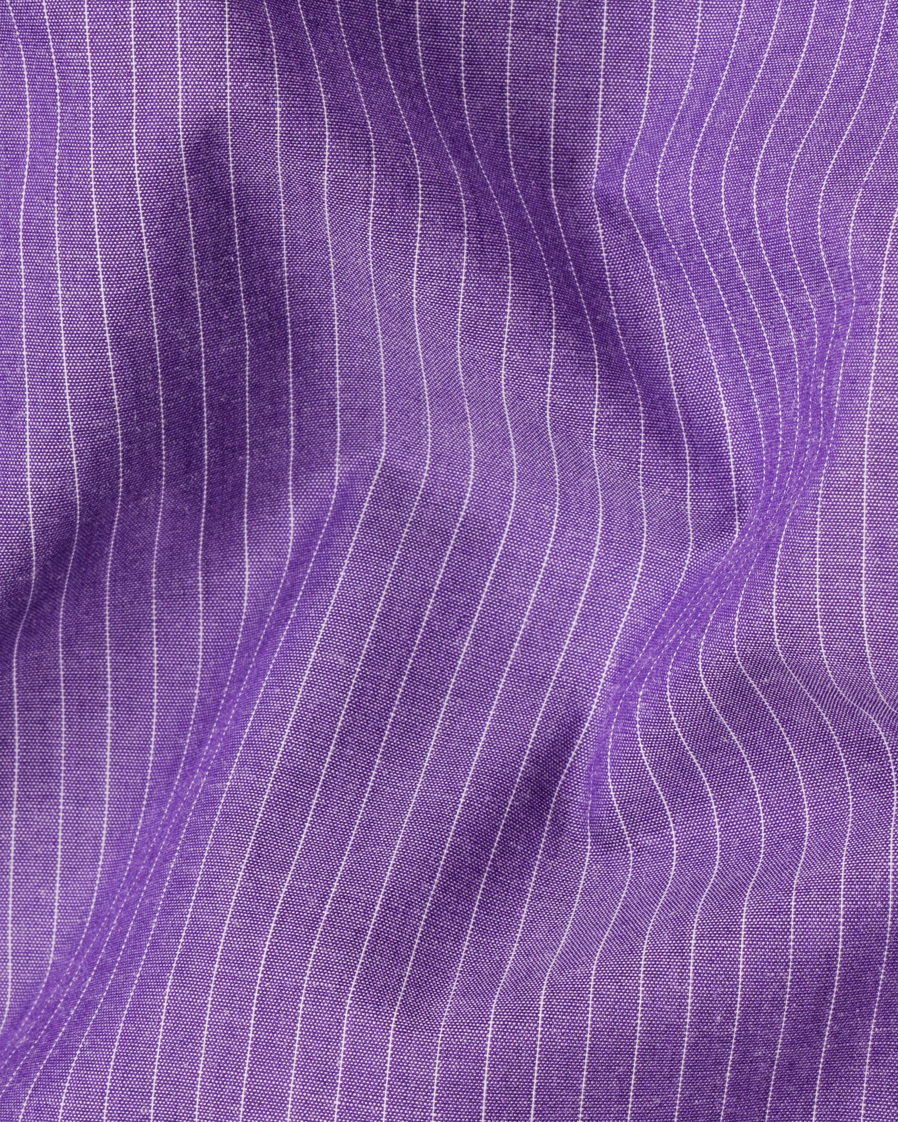 Lavender Striped with White Collar Premium Cotton Shirt