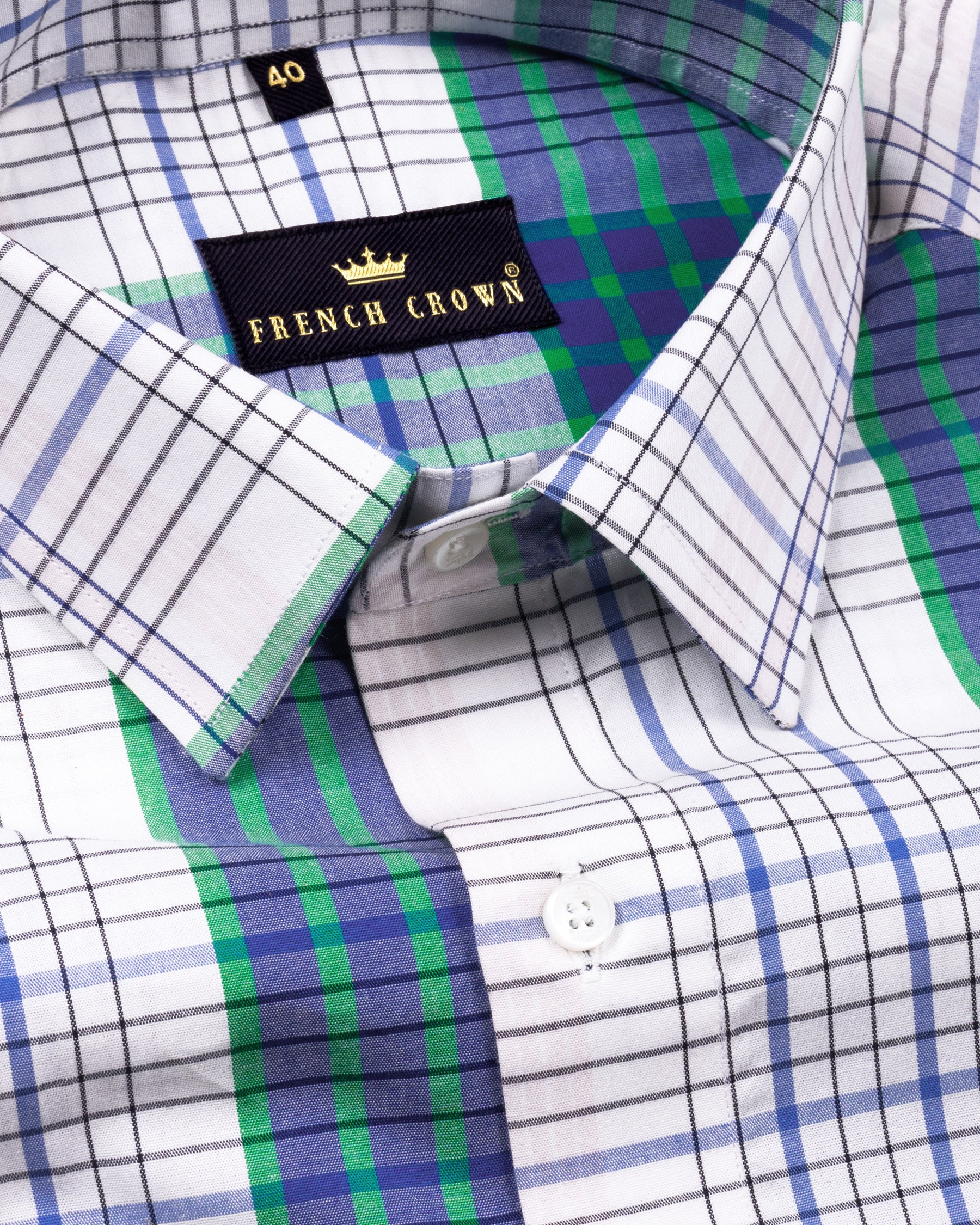 White Multicolor Plaid Premium Cotton Shirt 4772-38, 4772-H-38, 4772-39, 4772-H-39, 4772-40, 4772-H-40, 4772-H-42, 4772-44, 4772-H-44, 4772-H-48, 4772-50, 4772-H-50, 4772-52, 4772-H-52, 4772-46, 4772-H-46, 4772-48, 4772-42