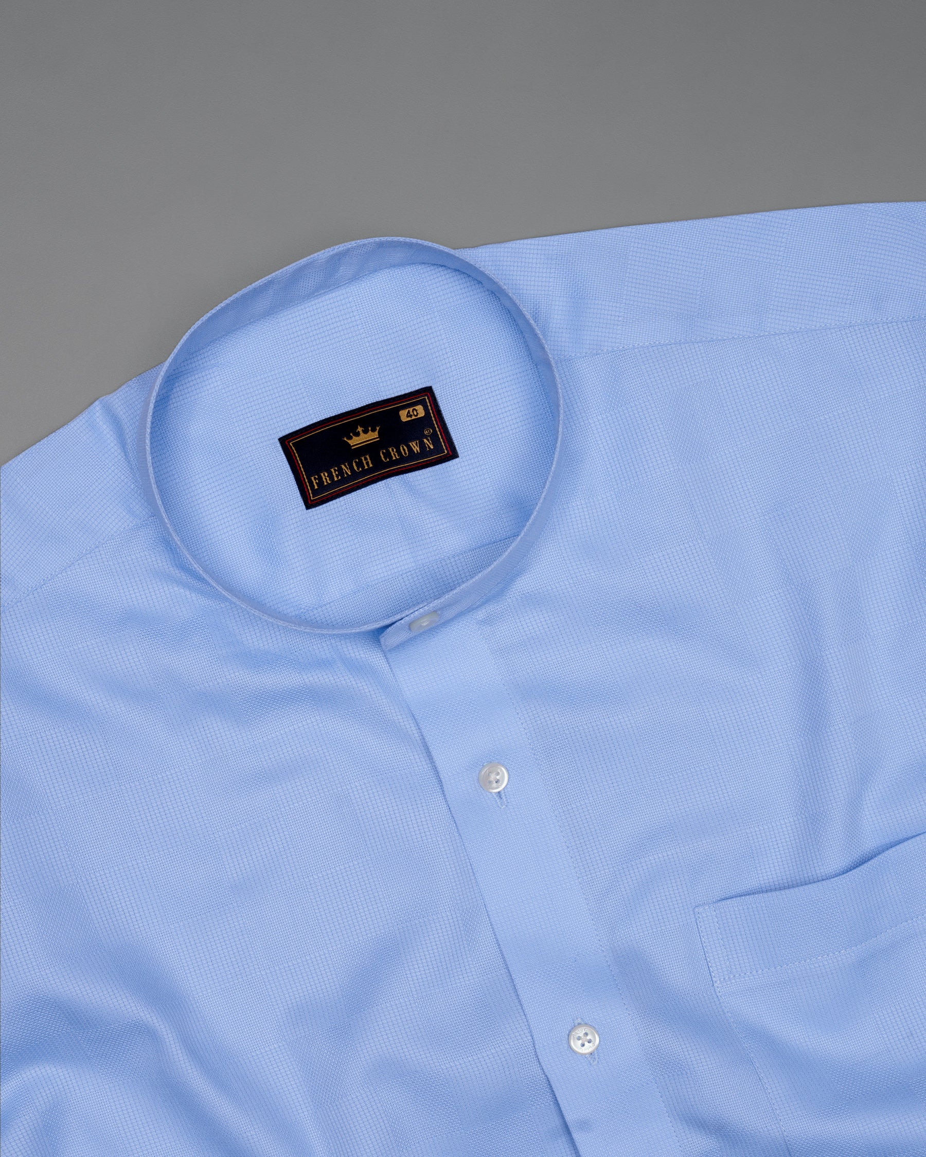 Rock Blue Subtle Chequered Dobby Premium Giza Cotton Shirt