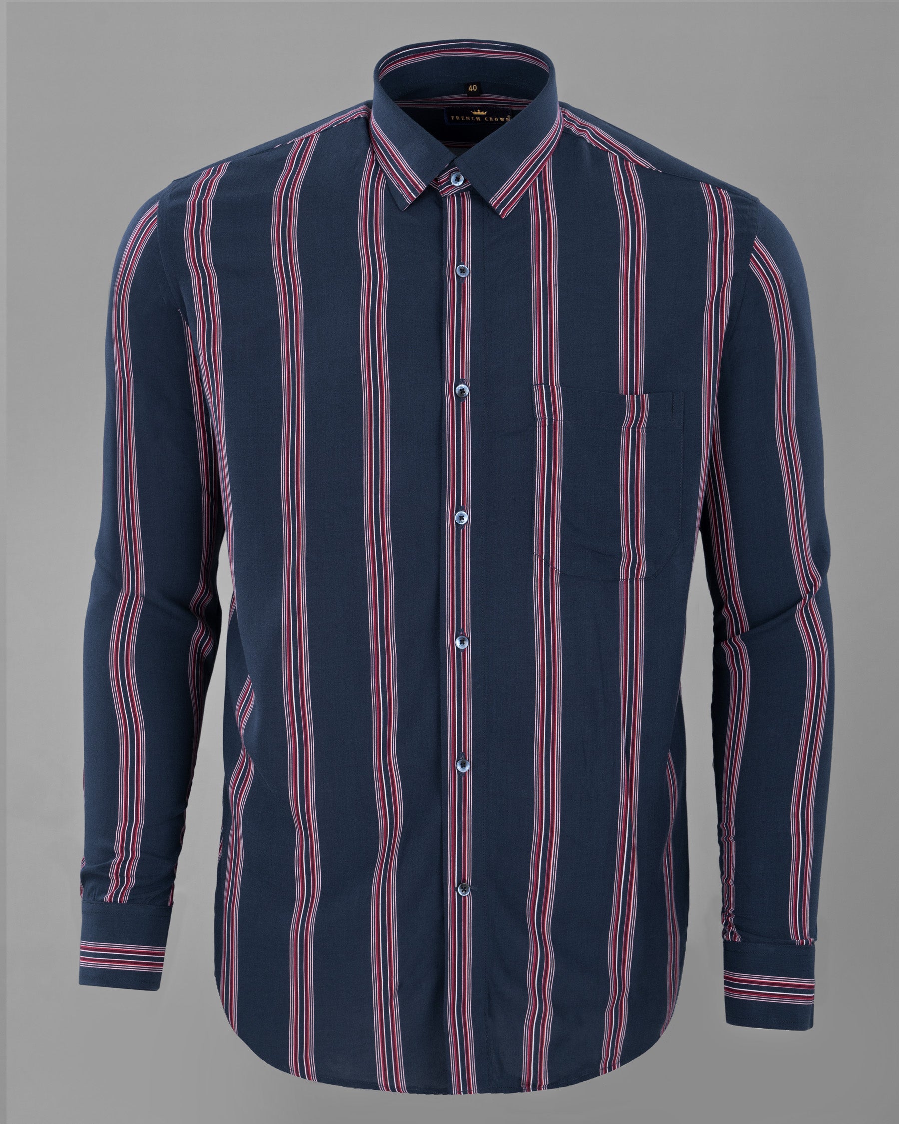 Cloud Burst Blue Striped Tencel Beach Shirt