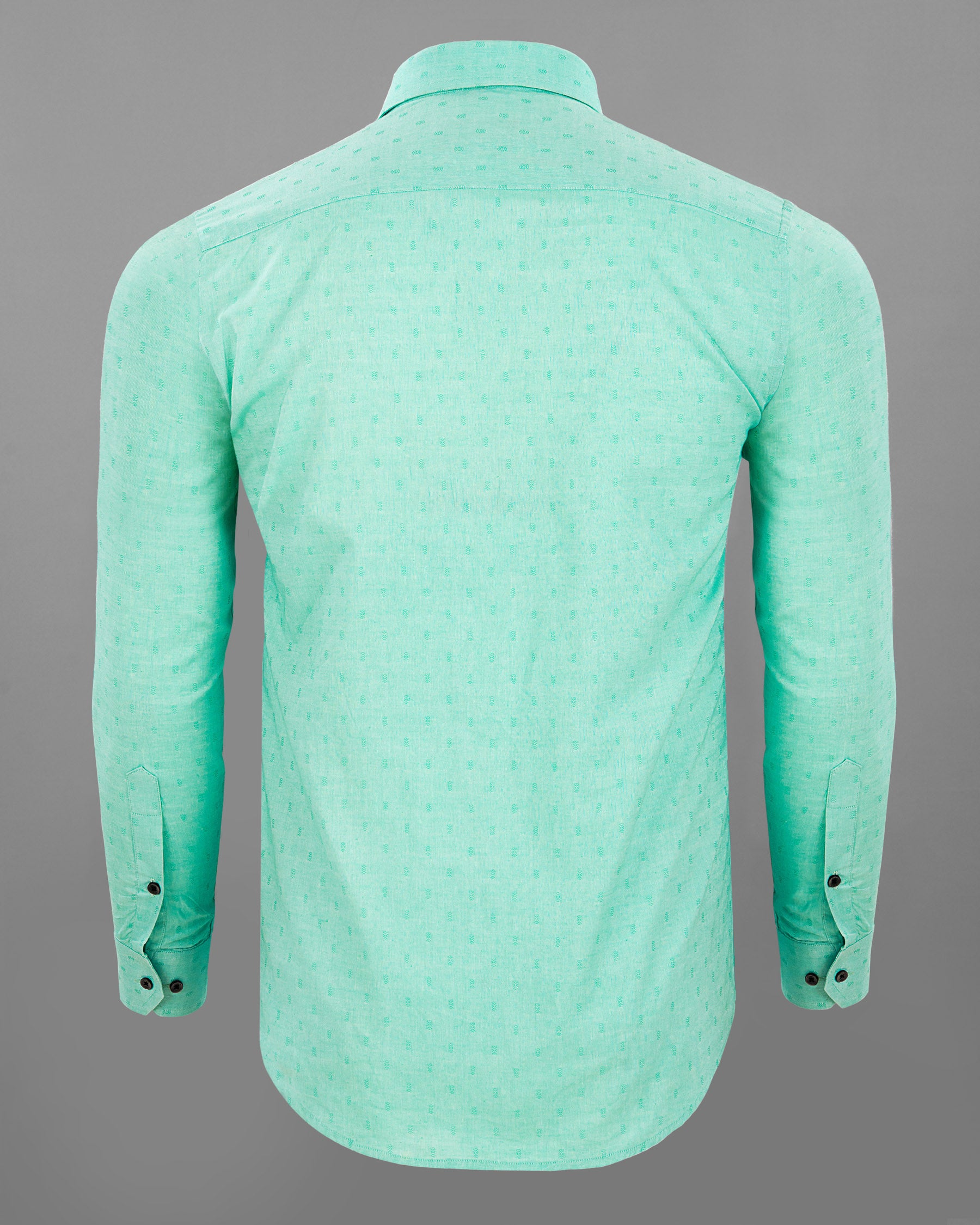 Magic Mint Green Dobby Textured Premium Giza Cotton Shirt