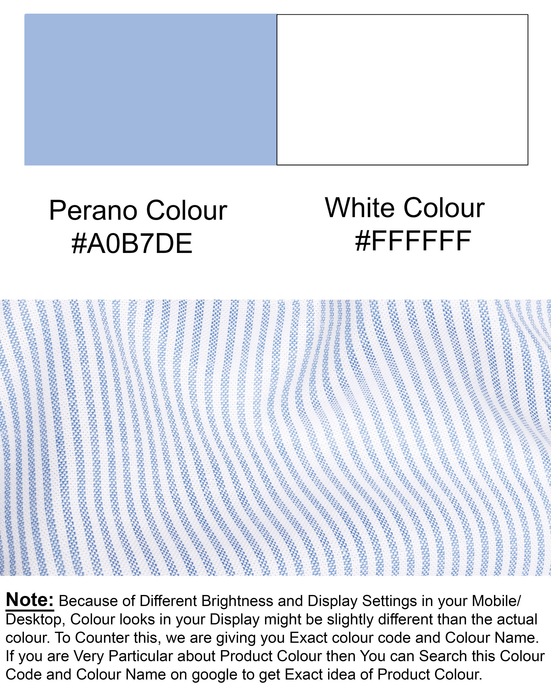 Bright White and Perano Blue Striped Royal Oxford Shirt