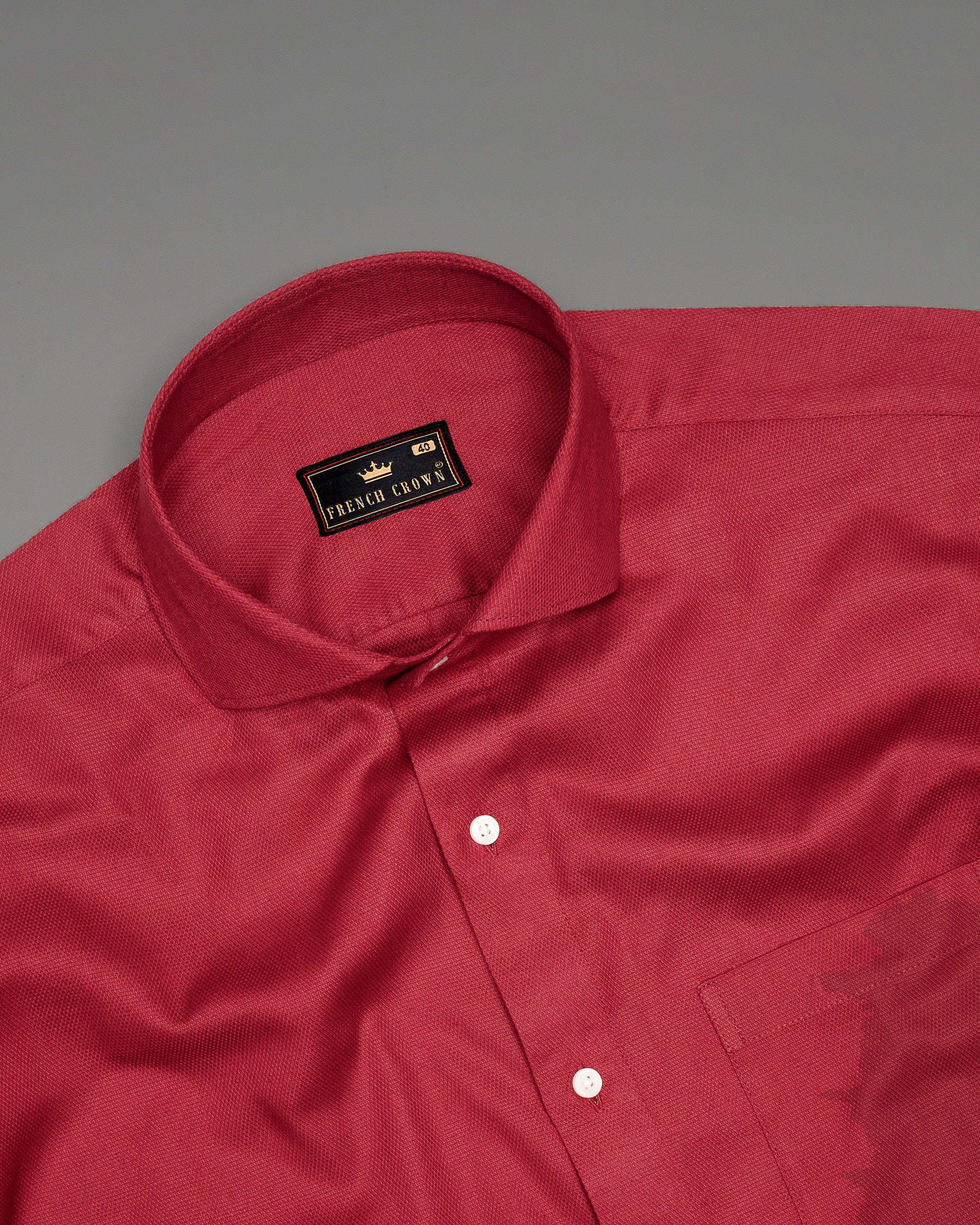 Stiletto Red Dobby Textured Premium Giza Cotton Shirt
