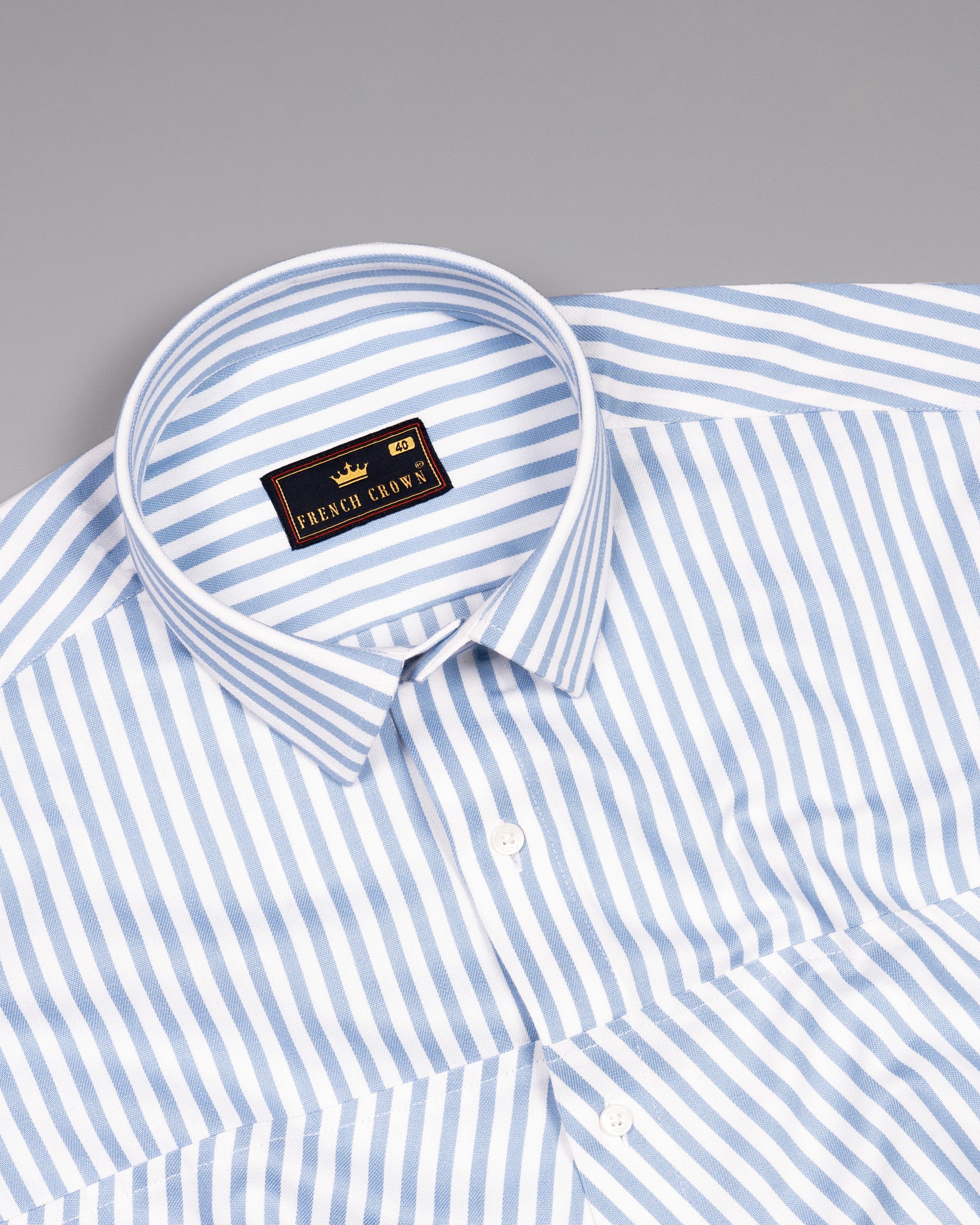 Milky White & Pigeon Post Striped Royal Oxford Designer Shirt