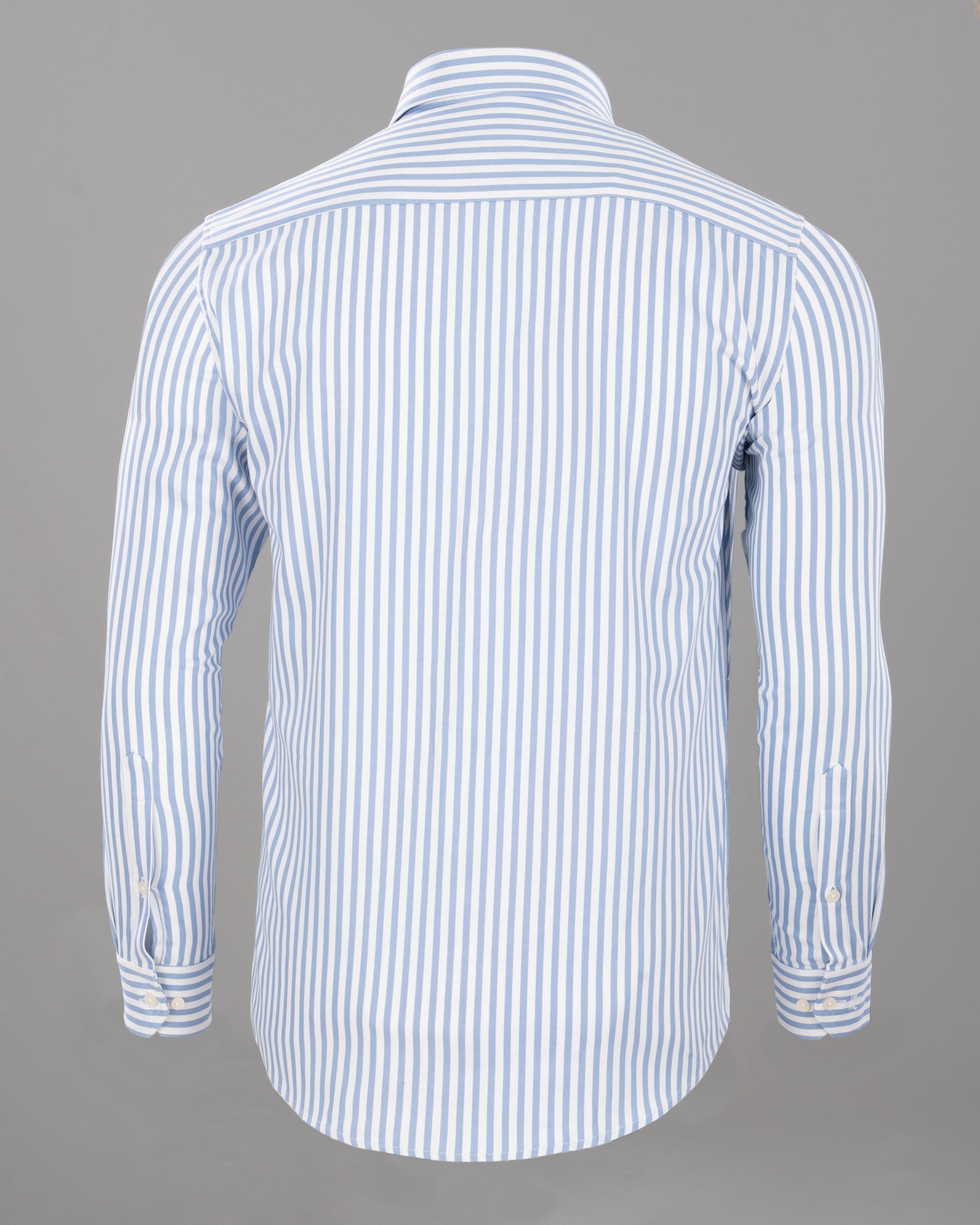 Milky White & Pigeon Post Striped Royal Oxford Designer Shirt