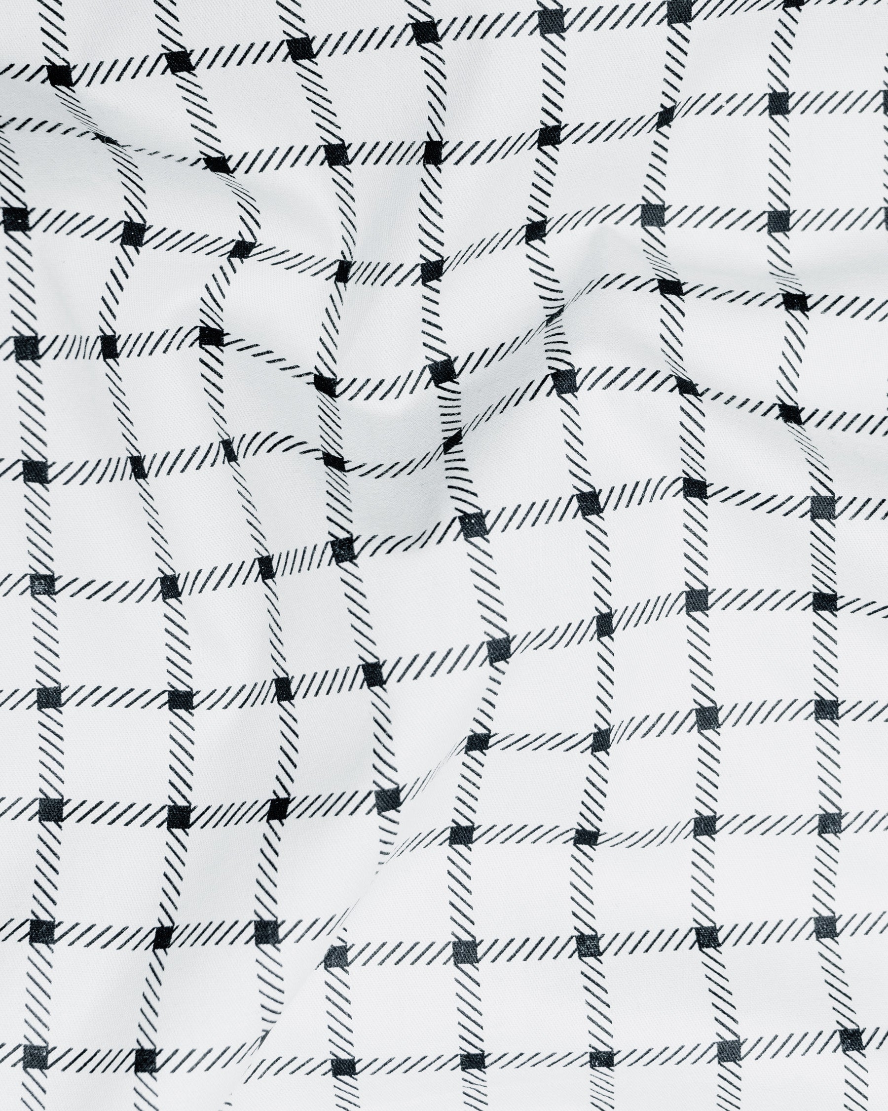 Grey with twill Black Windowpane Premium Cotton Shirt