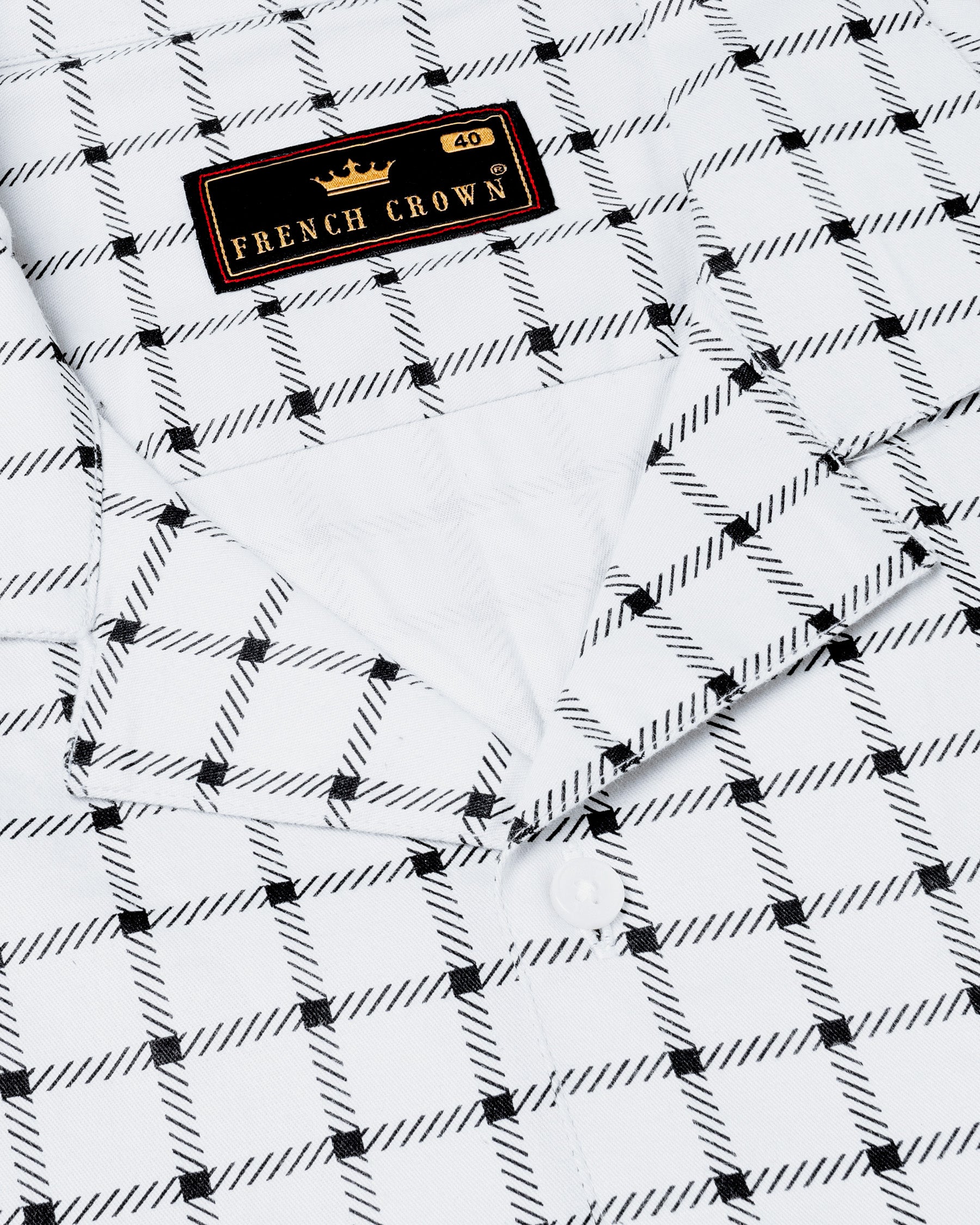 Grey with twill Black Windowpane Premium Cotton Shirt