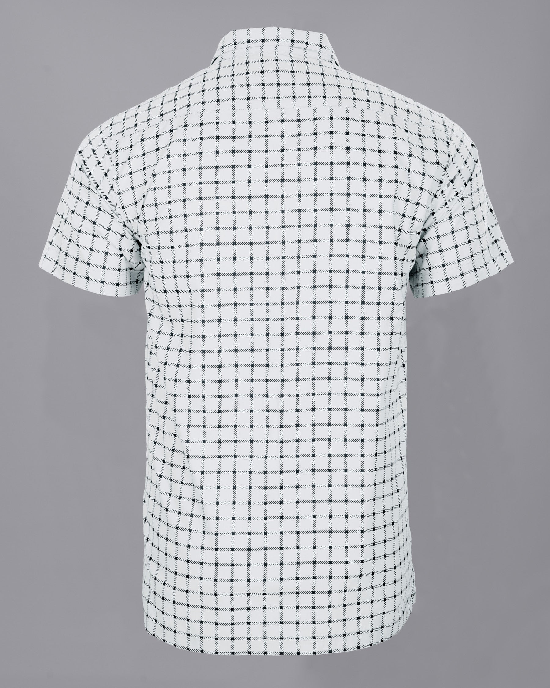 Grey with twill Black Windowpane Premium Cotton Shirt