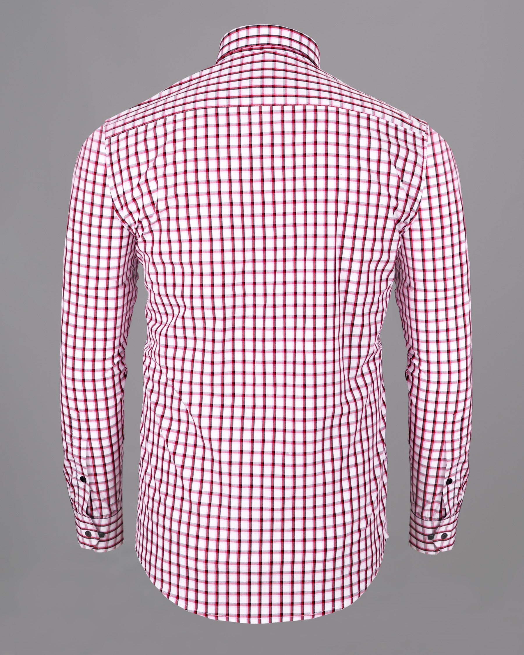 Bright White with Chestnut and Mamba Plaid Premium Cotton Shirt