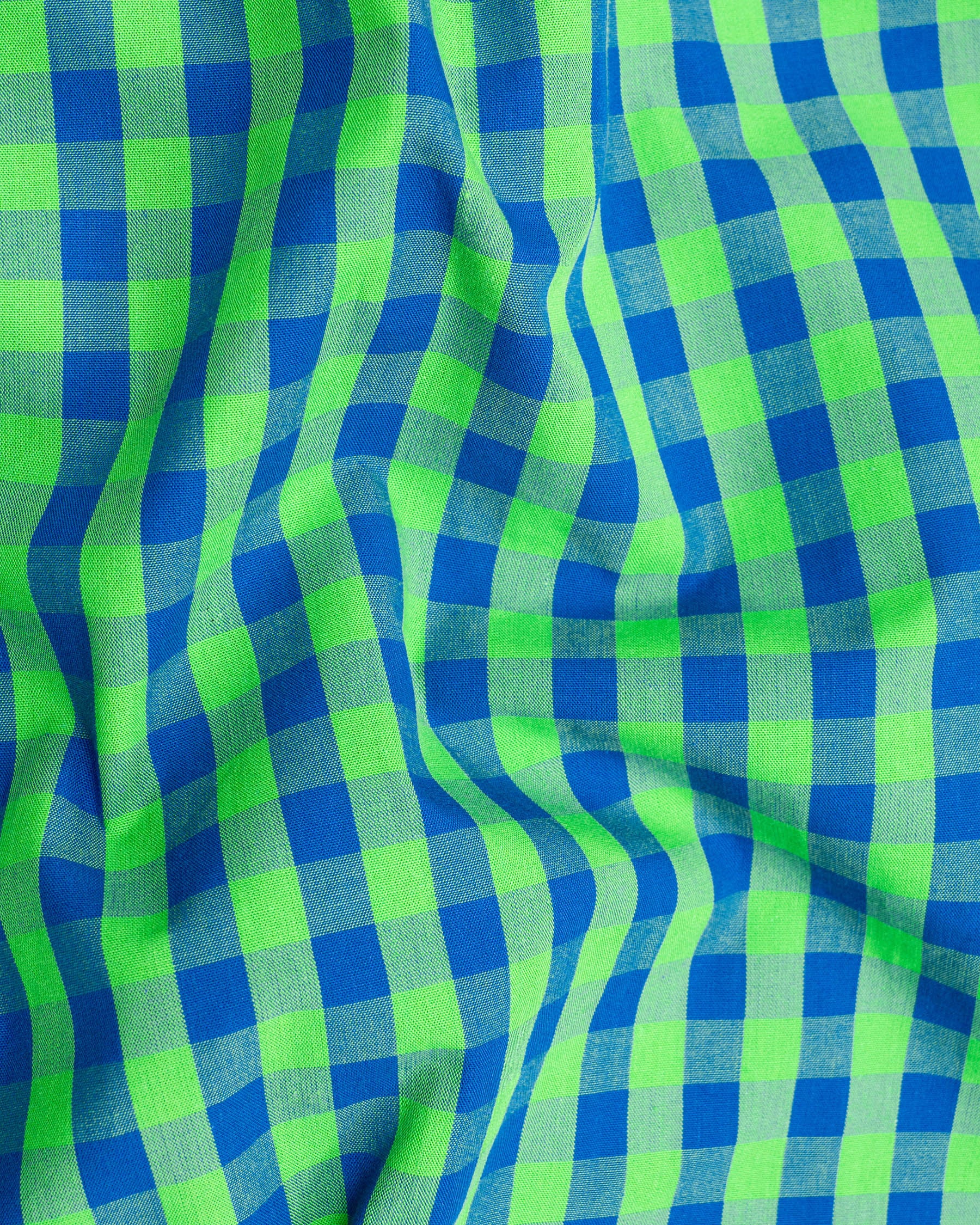 Screamin’ Green and Smalt Blue Premium Cotton Shirt
