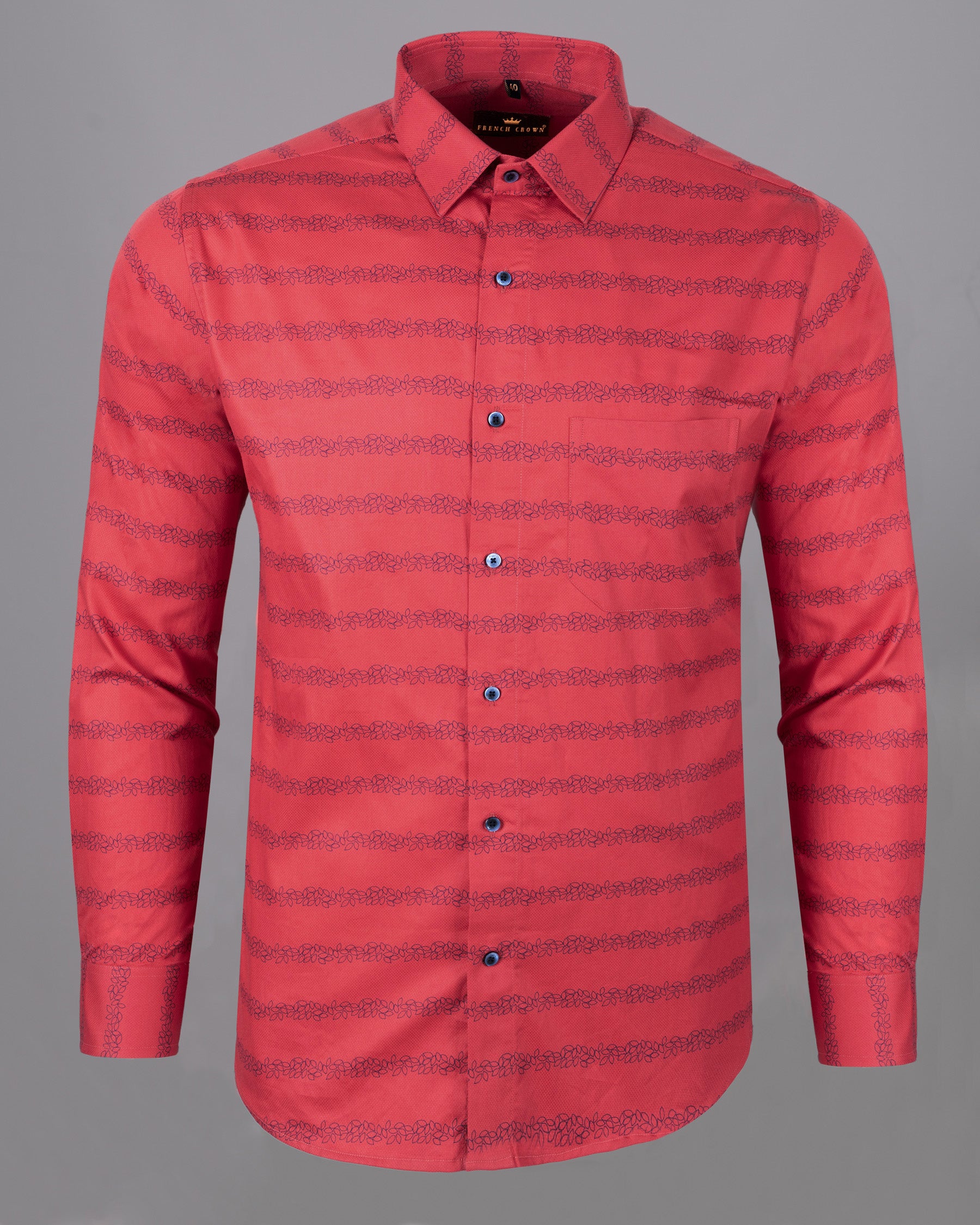 Mandy Red Dobby Textured Premium Giza Cotton Shirt