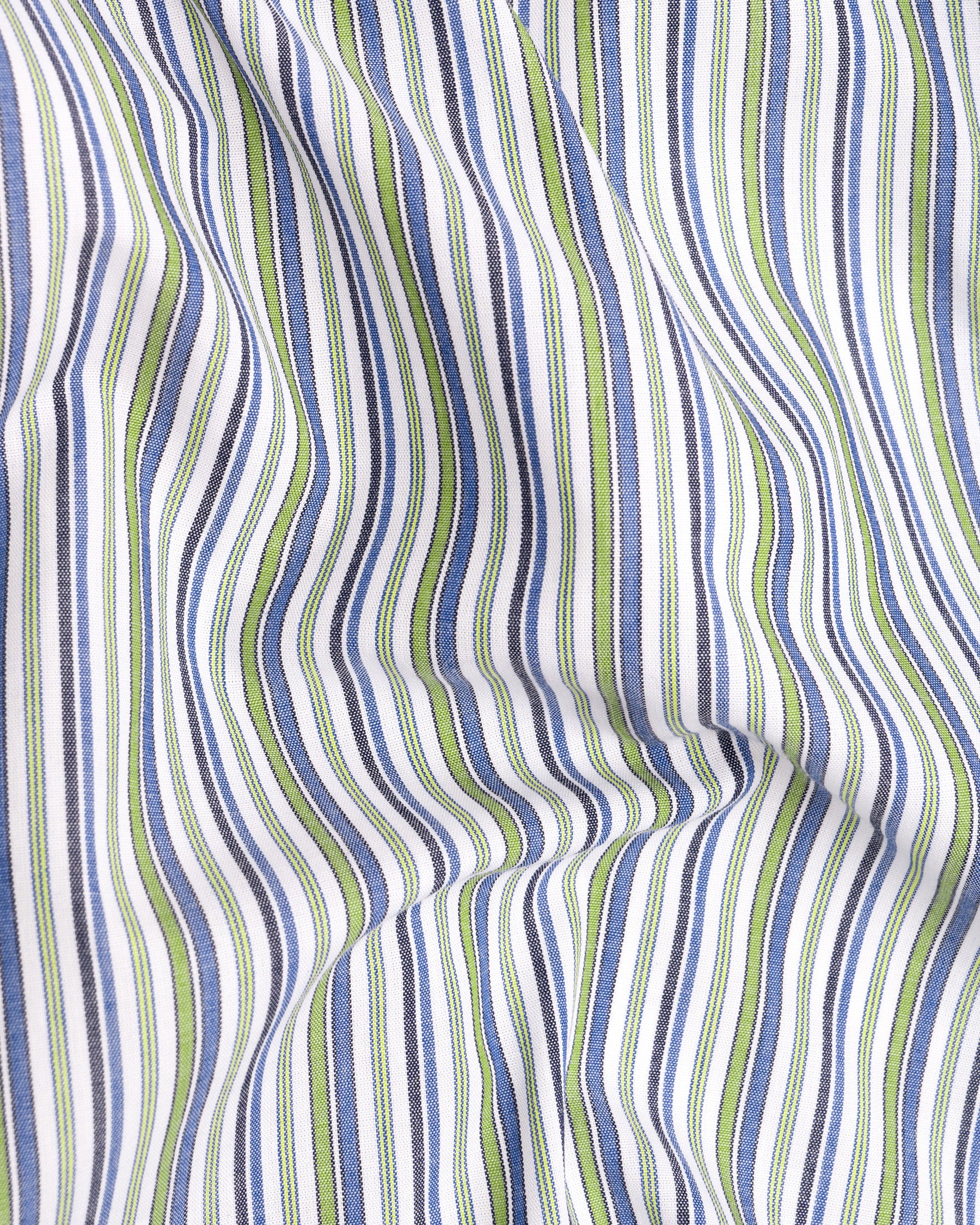 Milky White with Multicolour Stripes Premium Cotton Shirt