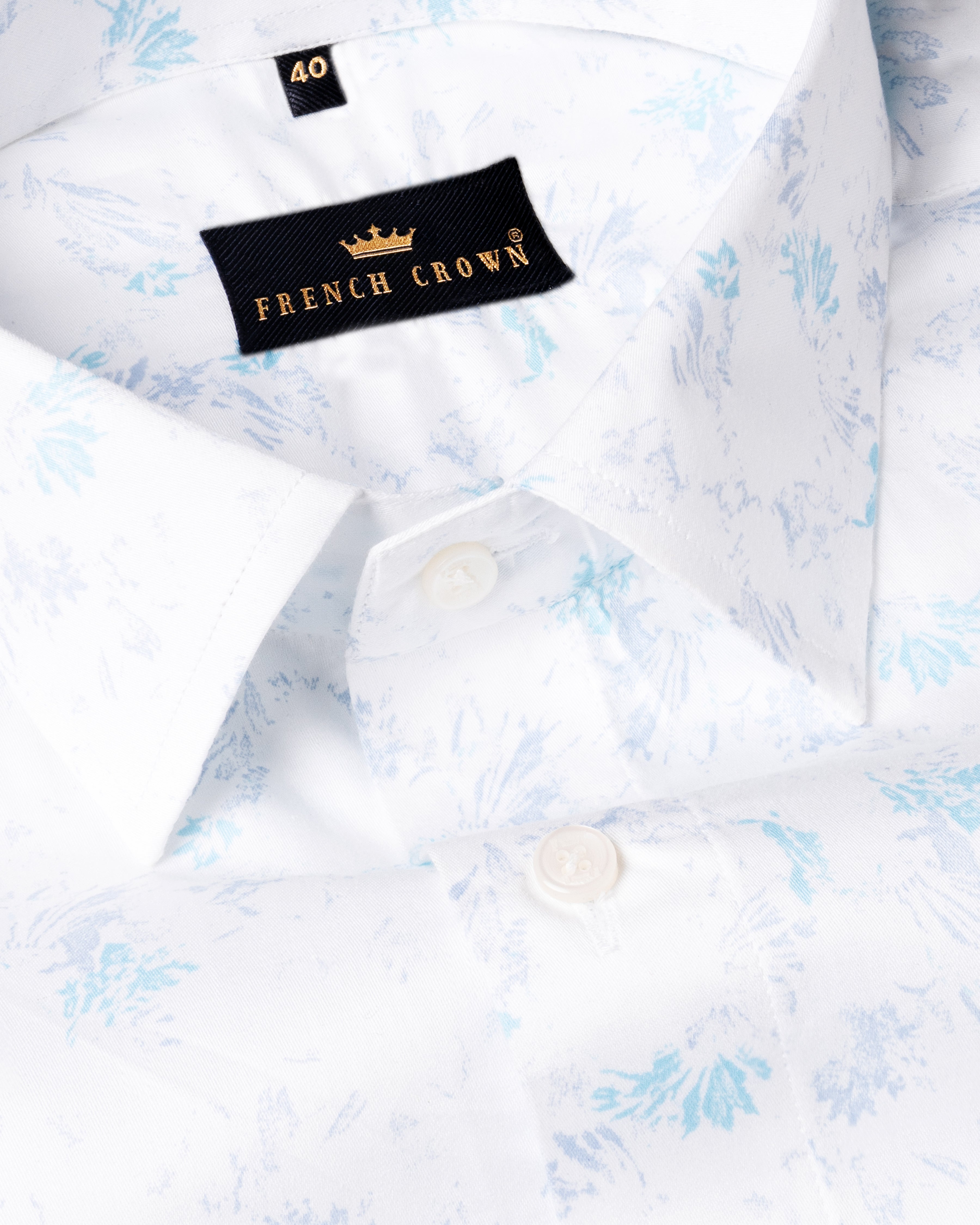 Bright white with grey and sky paint art printed Premium Cotton shirt 4999-38,4999-H-38,4999-39,4999-H-39,4999-40,4999-H-40,4999-42,4999-H-42,4999-44,4999-H-44,4999-46,4999-H-46,4999-48,4999-H-48,4999-50,4999-H-50,4999-52,4999-H-52