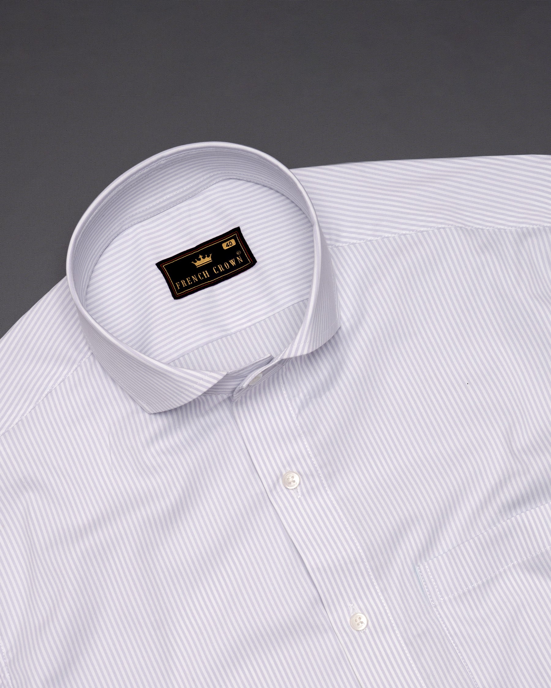 Lilac thin striped Premium Cotton shirt
