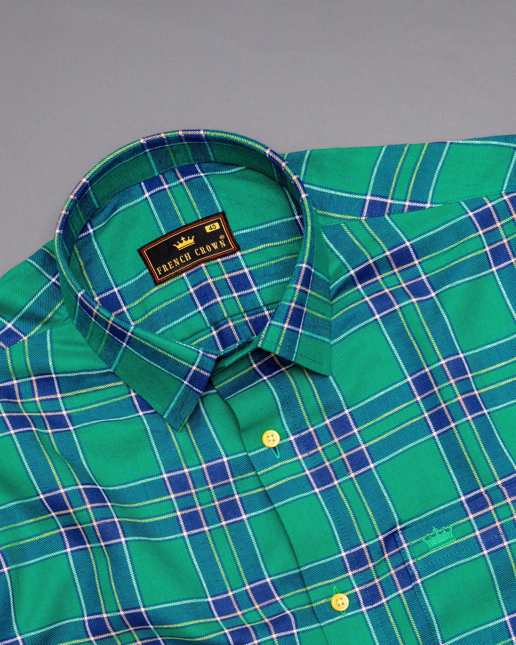 Gossamer Green Plaid Premium cotton Shirt 5016-CA-38,5016-YL-38,5016-CA-39,5016-YL-39,5016-CA-40,5016-YL-40,5016-CA-42,5016-YL-42,5016-CA-44,5016-YL-44,5016-CA-46,5016-YL-46,5016-CA-48,5016-YL-48,5016-CA-50,5016-YL-50,5016-CA-52,5016-YL-52