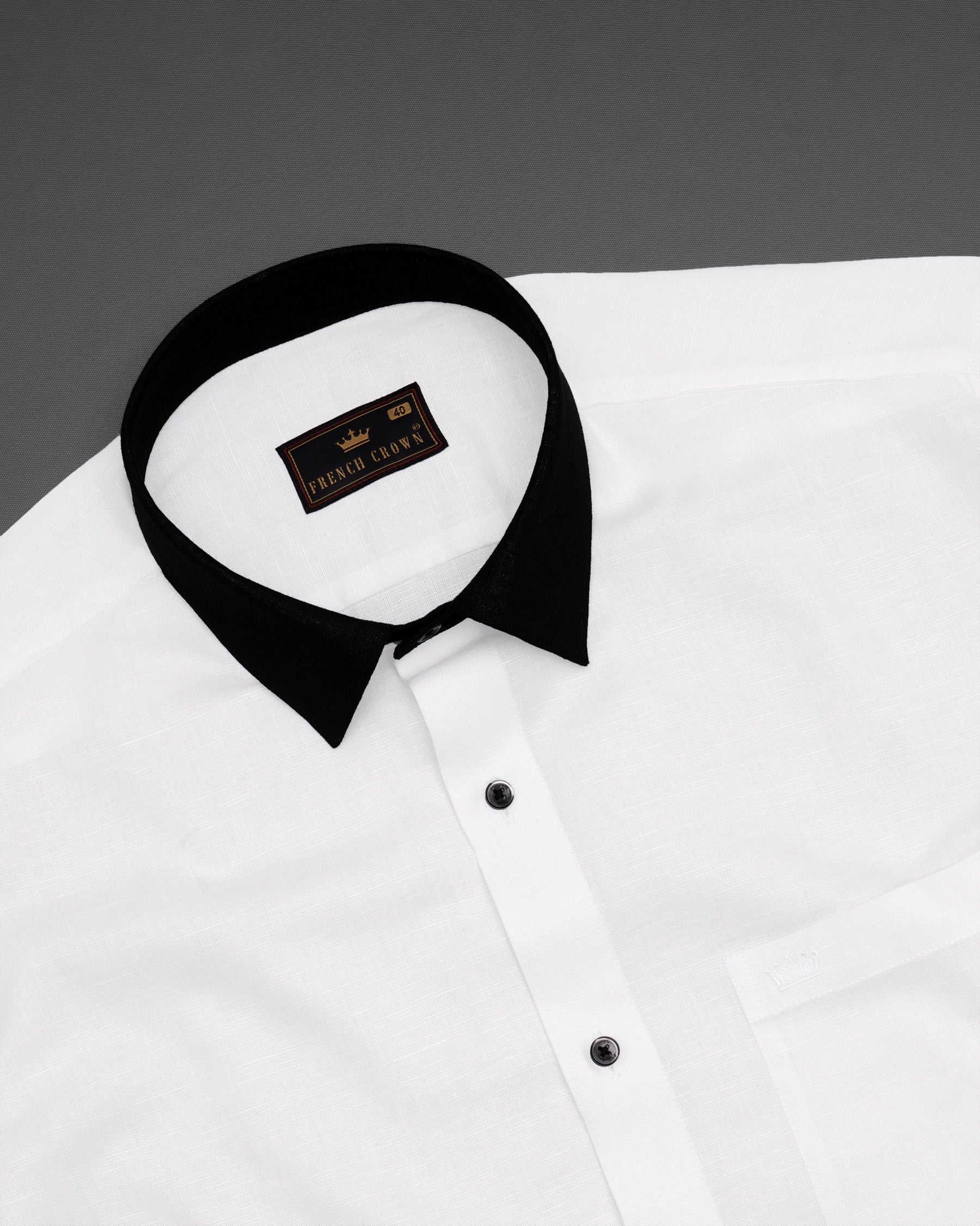 Bright White with Black Collar Luxurious Linen Shirt 5030-BCC-BLK-38, 5030-BCC-BLK-H-38, 5030-BCC-BLK-39, 5030-BCC-BLK-H-39, 5030-BCC-BLK-40, 5030-BCC-BLK-H-40, 5030-BCC-BLK-42, 5030-BCC-BLK-H-42, 5030-BCC-BLK-44, 5030-BCC-BLK-H-44, 5030-BCC-BLK-46, 5030-BCC-BLK-H-46, 5030-BCC-BLK-48, 5030-BCC-BLK-H-48, 5030-BCC-BLK-50, 5030-BCC-BLK-H-50, 5030-BCC-BLK-52, 5030-BCC-BLK-H-52