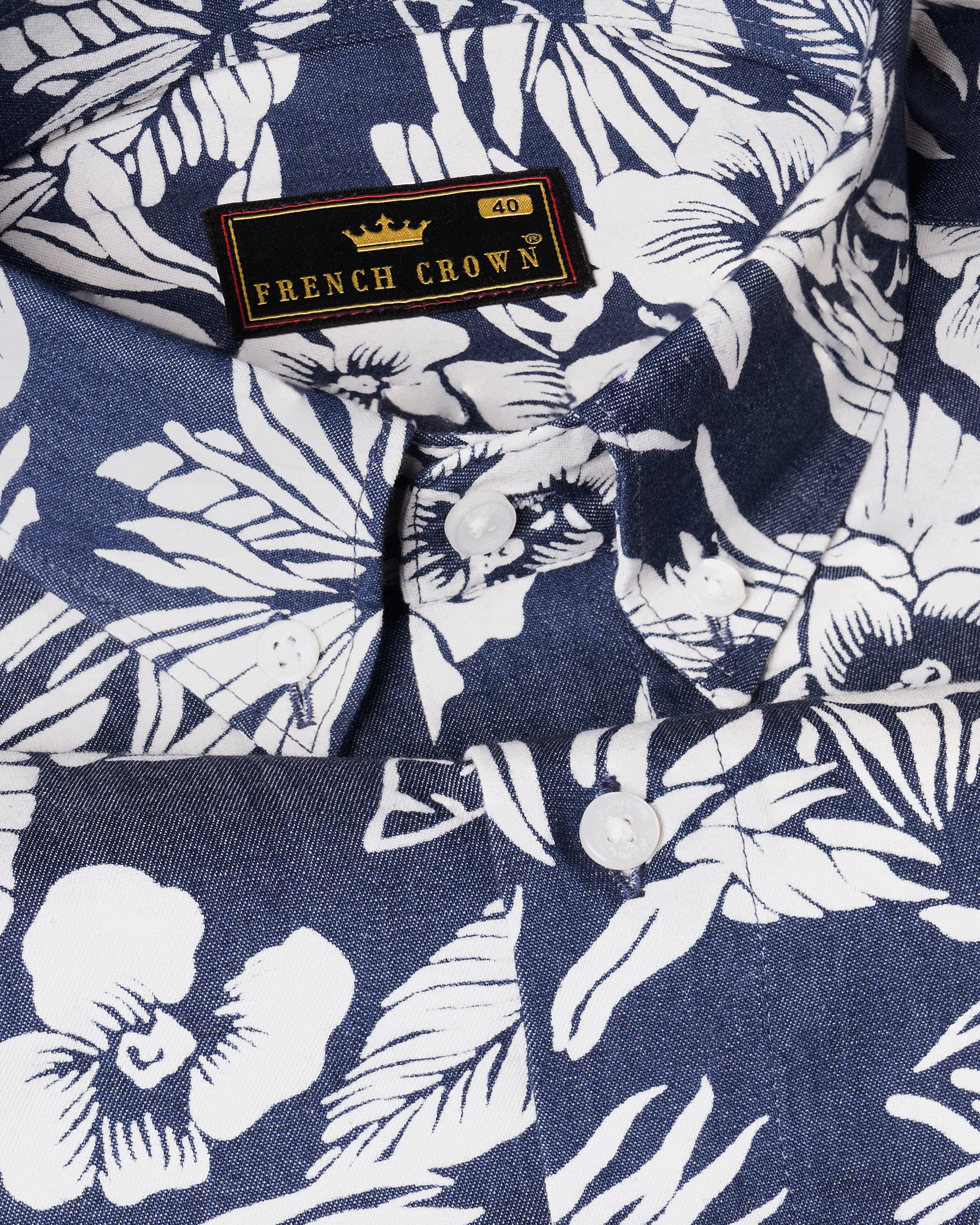 Denim Blue Flowers Printed Premium Chambray Shirt 5032-BD-38, 5032-BD-H-38, 5032-BD-39, 5032-BD-H-39, 5032-BD-40, 5032-BD-H-40, 5032-BD-42, 5032-BD-H-42, 5032-BD-44, 5032-BD-H-44, 5032-BD-46, 5032-BD-H-46, 5032-BD-48, 5032-BD-H-48, 5032-BD-50, 5032-BD-H-50, 5032-BD-52, 5032-BD-H-52