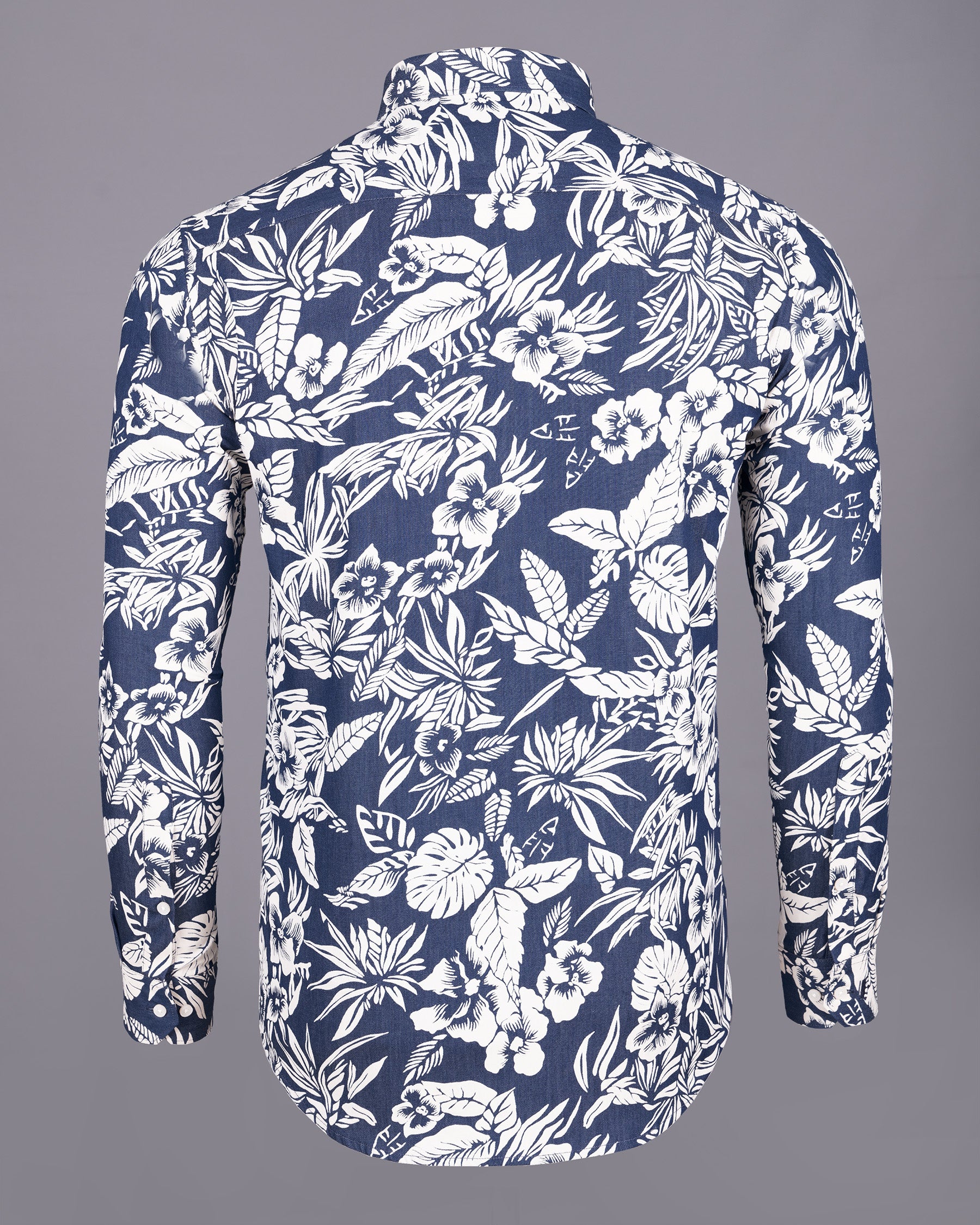 Denim Blue Flowers Printed Premium Chambray Shirt 5032-BD-38, 5032-BD-H-38, 5032-BD-39, 5032-BD-H-39, 5032-BD-40, 5032-BD-H-40, 5032-BD-42, 5032-BD-H-42, 5032-BD-44, 5032-BD-H-44, 5032-BD-46, 5032-BD-H-46, 5032-BD-48, 5032-BD-H-48, 5032-BD-50, 5032-BD-H-50, 5032-BD-52, 5032-BD-H-52