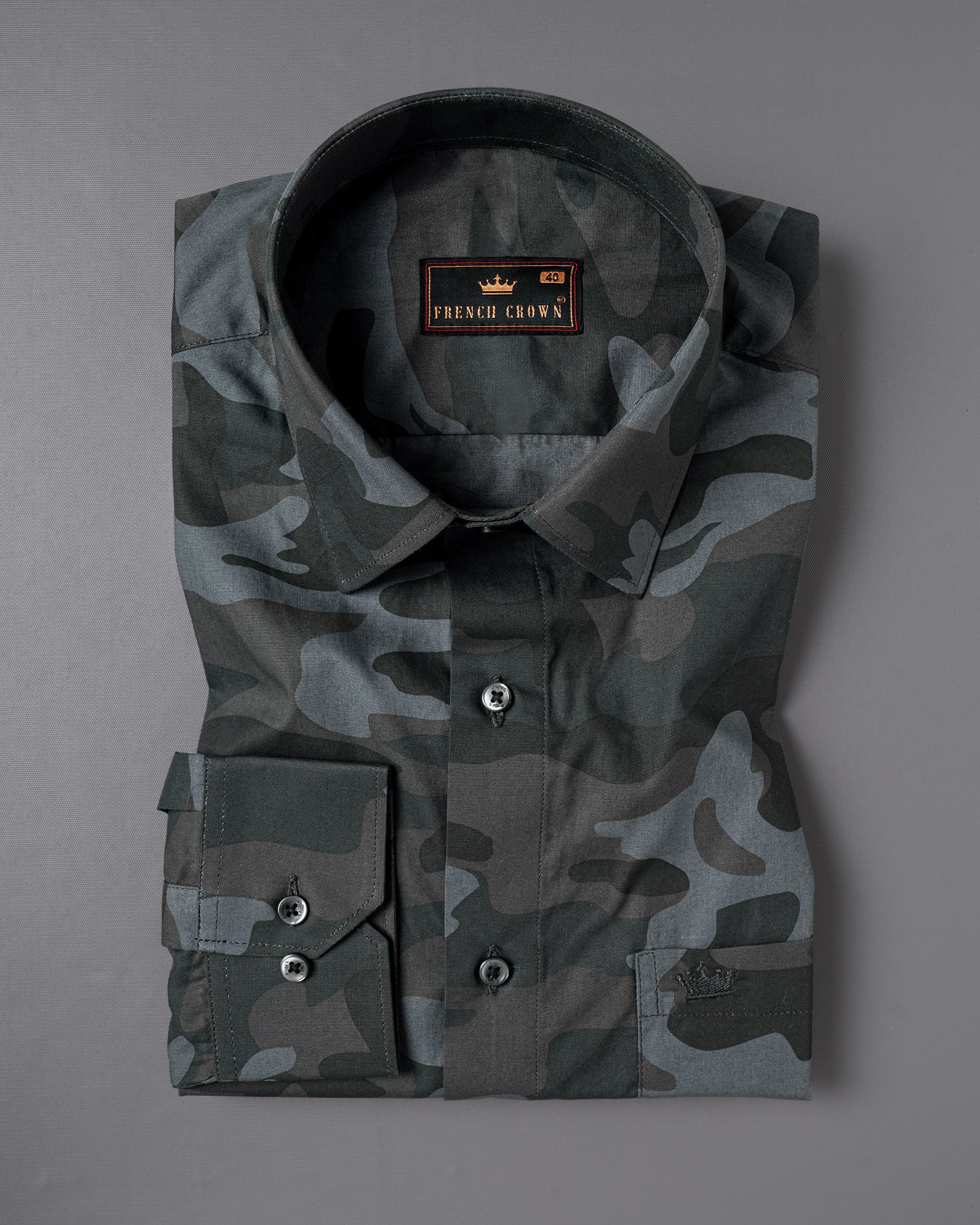 Grey Camouflage Military Printed Premium Cotton Shirt 5033-BLK-38, 5033-BLK-H-38, 5033-BLK-39, 5033-BLK-H-39, 5033-BLK-40, 5033-BLK-H-40, 5033-BLK-42, 5033-BLK-H-42, 5033-BLK-44, 5033-BLK-H-44, 5033-BLK-46, 5033-BLK-H-46, 5033-BLK-48, 5033-BLK-H-48, 5033-BLK-50, 5033-BLK-H-50, 5033-BLK-52, 5033-BLK-H-52