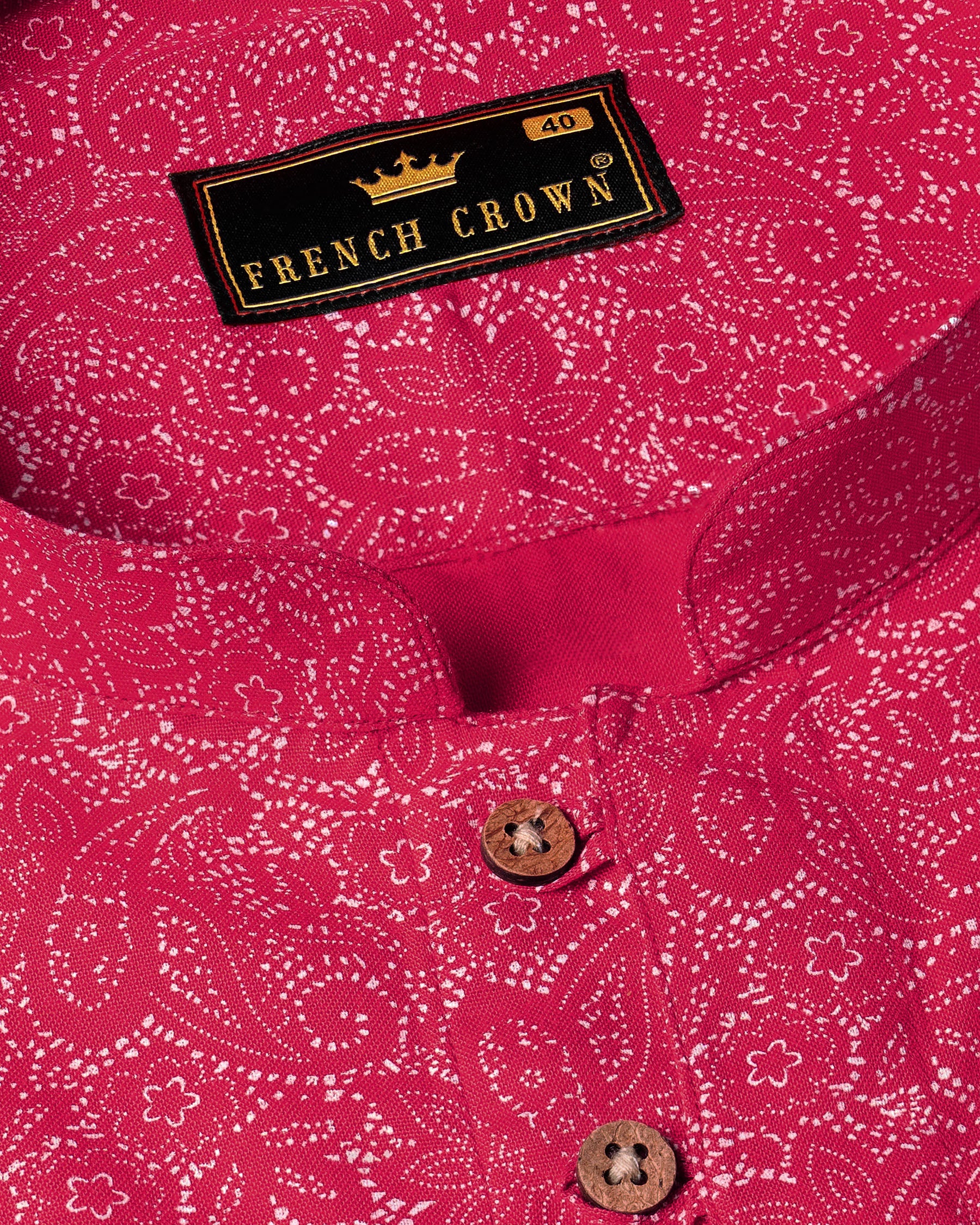 Cerise Pink Paisleys Printed Tencel Kurta Shirt 5040-KS-38, 5040-KS-H-38, 5040-KS-39, 5040-KS-H-39, 5040-KS-40, 5040-KS-H-40, 5040-KS-42, 5040-KS-H-42, 5040-KS-44, 5040-KS-H-44, 5040-KS-46, 5040-KS-H-46, 5040-KS-48, 5040-KS-H-48, 5040-KS-50, 5040-KS-H-50, 5040-KS-52, 5040-KS-H-52