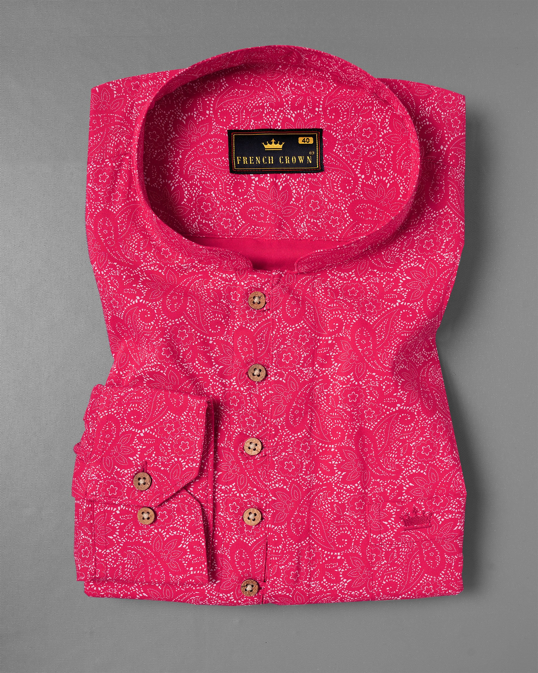 Cerise Pink Paisleys Printed Tencel Kurta Shirt 5040-KS-38, 5040-KS-H-38, 5040-KS-39, 5040-KS-H-39, 5040-KS-40, 5040-KS-H-40, 5040-KS-42, 5040-KS-H-42, 5040-KS-44, 5040-KS-H-44, 5040-KS-46, 5040-KS-H-46, 5040-KS-48, 5040-KS-H-48, 5040-KS-50, 5040-KS-H-50, 5040-KS-52, 5040-KS-H-52