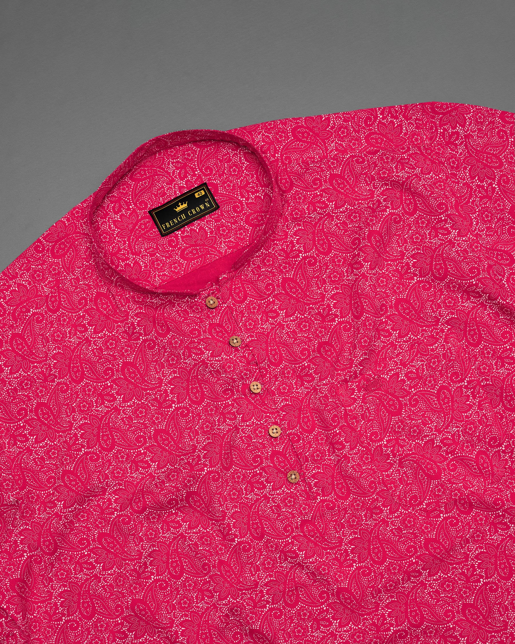 Cerise Pink Paisleys Printed Tencel Kurta Shirt 5040-KS-38, 5040-KS-H-38, 5040-KS-39, 5040-KS-H-39, 5040-KS-40, 5040-KS-H-40, 5040-KS-42, 5040-KS-H-42, 5040-KS-44, 5040-KS-H-44, 5040-KS-46, 5040-KS-H-46, 5040-KS-48, 5040-KS-H-48, 5040-KS-50, 5040-KS-H-50, 5040-KS-52, 5040-KS-H-52