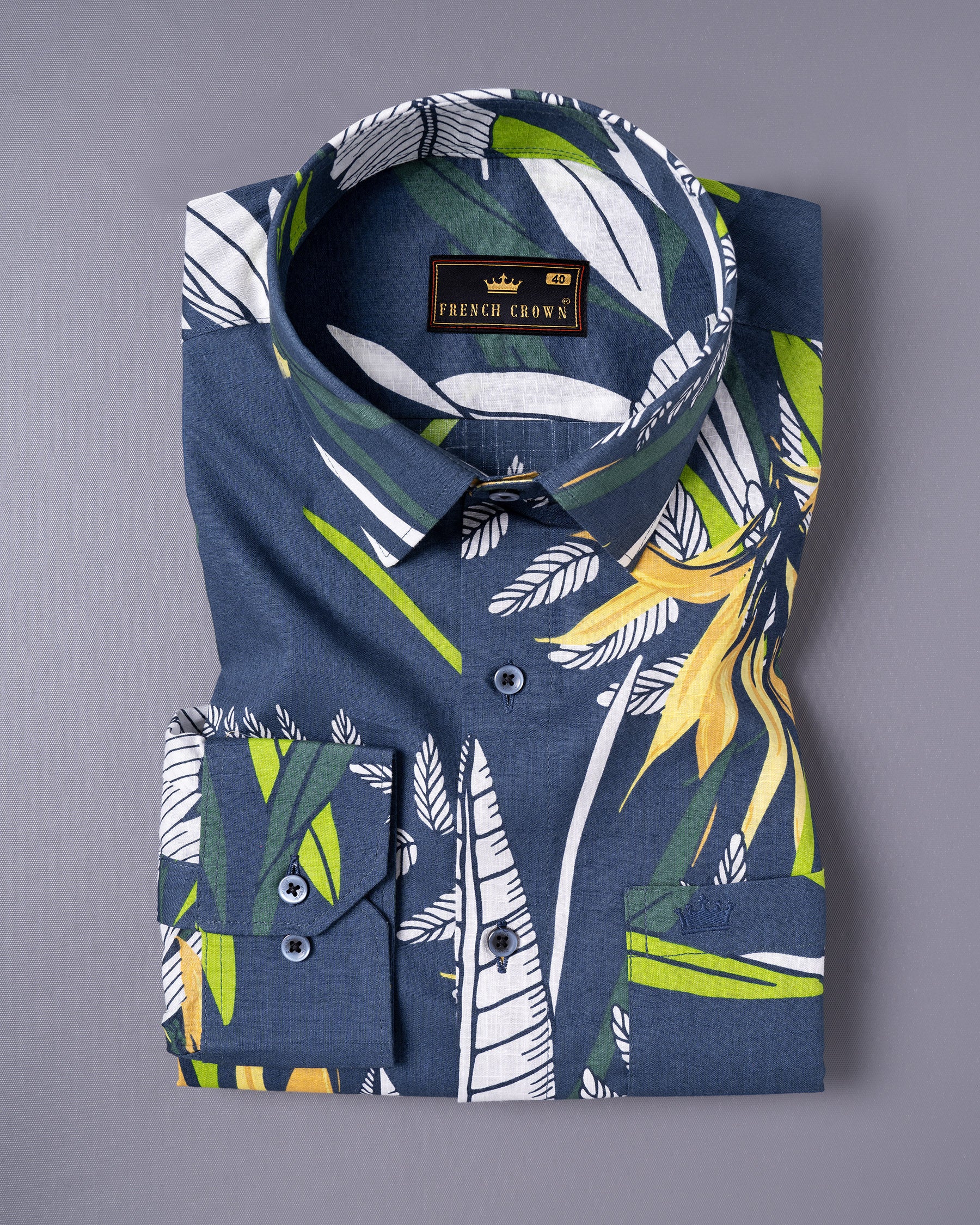 Catalina Blue Leaves Printed Luxurious Linen Shirt 5042-BLE-38, 5042-BLE-H-38, 5042-BLE-39, 5042-BLE-H-39, 5042-BLE-40, 5042-BLE-H-40, 5042-BLE-42, 5042-BLE-H-42, 5042-BLE-44, 5042-BLE-H-44, 5042-BLE-46, 5042-BLE-H-46, 5042-BLE-48, 5042-BLE-H-48, 5042-BLE-50, 5042-BLE-H-50, 5042-BLE-52, 5042-BLE-H-52