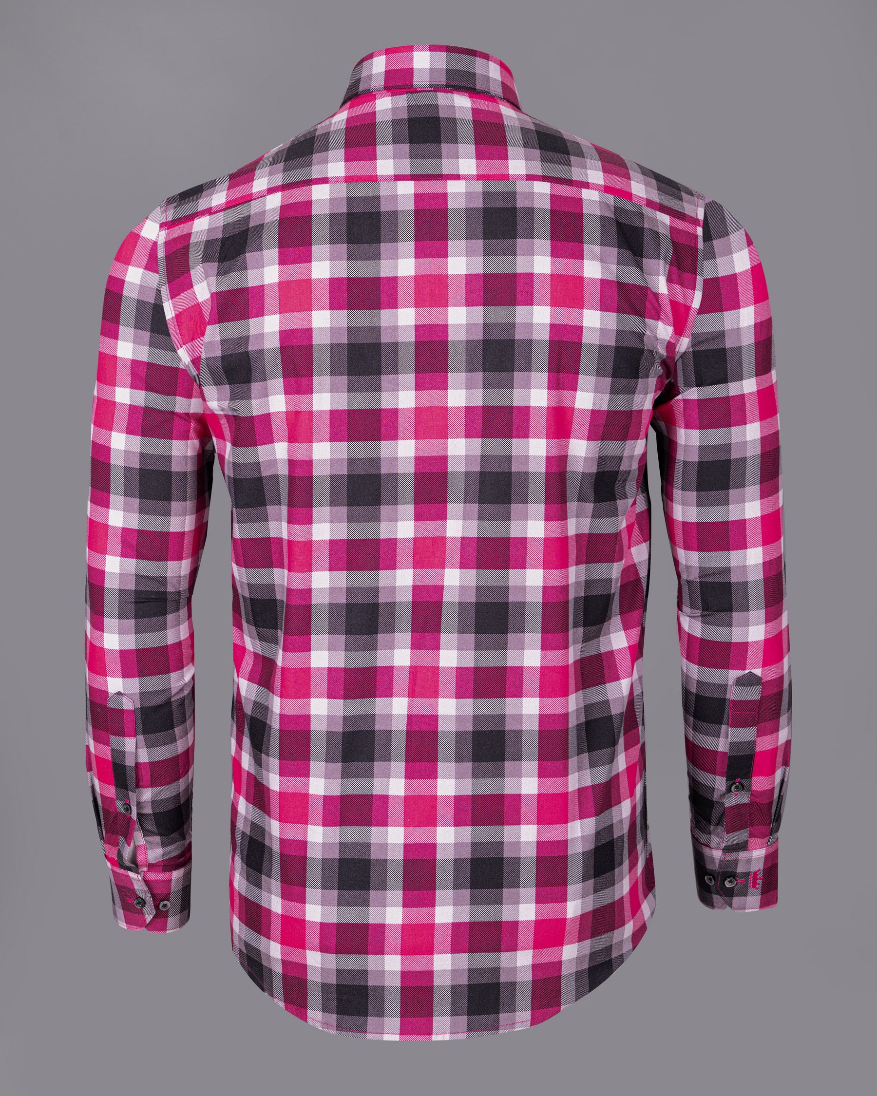 Ruby Pink with Jade Black and White Plaid Royal Oxford Shirt 5090-BLK-38, 5090-BLK-H-38, 5090-BLK-39, 5090-BLK-H-39, 5090-BLK-40, 5090-BLK-H-40, 5090-BLK-42, 5090-BLK-H-42, 5090-BLK-44, 5090-BLK-H-44, 5090-BLK-46, 5090-BLK-H-46, 5090-BLK-48, 5090-BLK-H-48, 5090-BLK-50, 5090-BLK-H-50, 5090-BLK-52, 5090-BLK-H-52