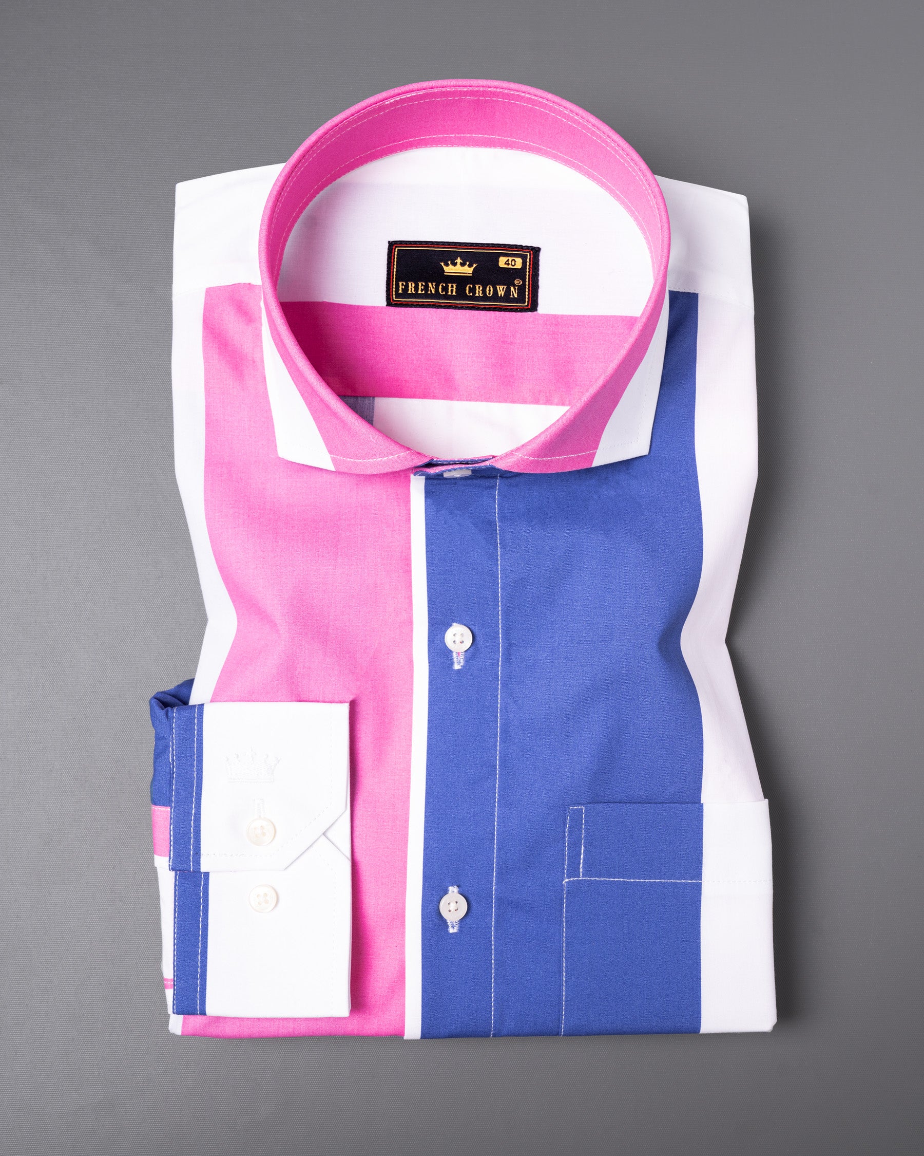 Indigo Blue with Milky White and Persian Pink Premium Cotton Shirt 5114-CA-38, 5114-CA-H-38, 5114-CA-39, 5114-CA-H-39, 5114-CA-40, 5114-CA-H-40, 5114-CA-42, 5114-CA-H-42, 5114-CA-44, 5114-CA-H-44, 5114-CA-46, 5114-CA-H-46, 5114-CA-48, 5114-CA-H-48, 5114-CA-50, 5114-CA-H-50, 5114-CA-52, 5114-CA-H-52