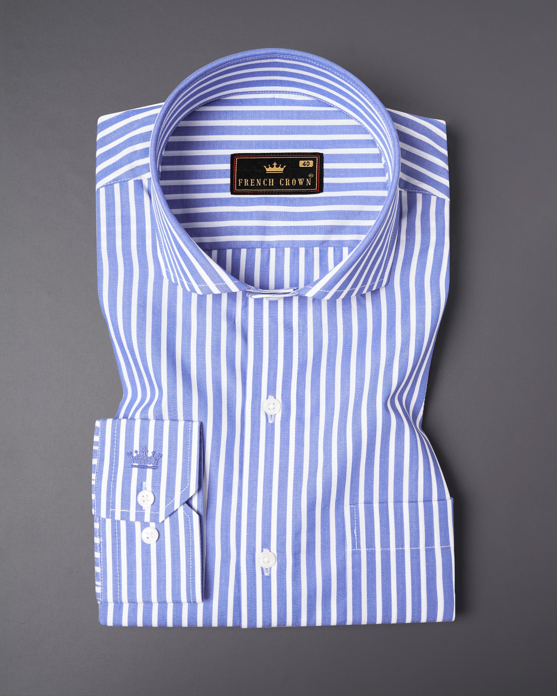 Portage Blue with White Striped Premium Cotton Shirt 5131-CA-38, 5131-CA-H-38, 5131-CA-39, 5131-CA-H-39, 5131-CA-40, 5131-CA-H-40, 5131-CA-42, 5131-CA-H-42, 5131-CA-44, 5131-CA-H-44, 5131-CA-46, 5131-CA-H-46, 5131-CA-48, 5131-CA-H-48, 5131-CA-50, 5131-CA-H-50, 5131-CA-52, 5131-CA-H-52