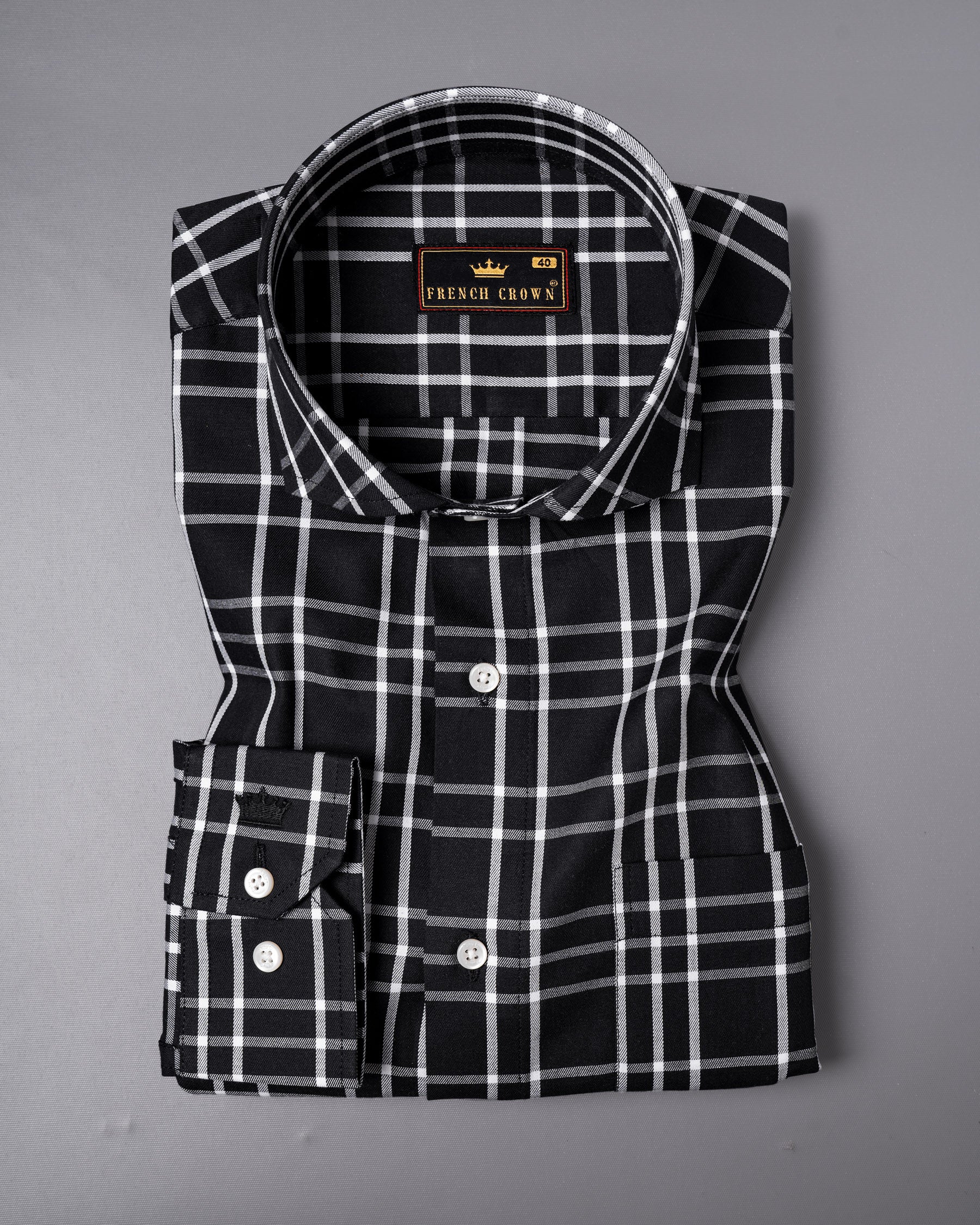 Jade Black Plaid Premium Cotton Shirt 5135-CA-38, 5135-CA-H-38, 5135-CA-39, 5135-CA-H-39, 5135-CA-40, 5135-CA-H-40, 5135-CA-42, 5135-CA-H-42, 5135-CA-44, 5135-CA-H-44, 5135-CA-46, 5135-CA-H-46, 5135-CA-48, 5135-CA-H-48, 5135-CA-50, 5135-CA-H-50, 5135-CA-52, 5135-CA-H-52